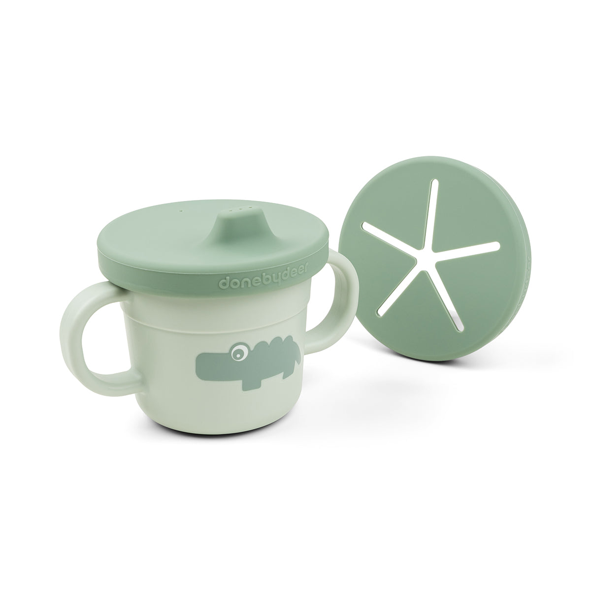 Foodie spout/snack cup - Croco - Green