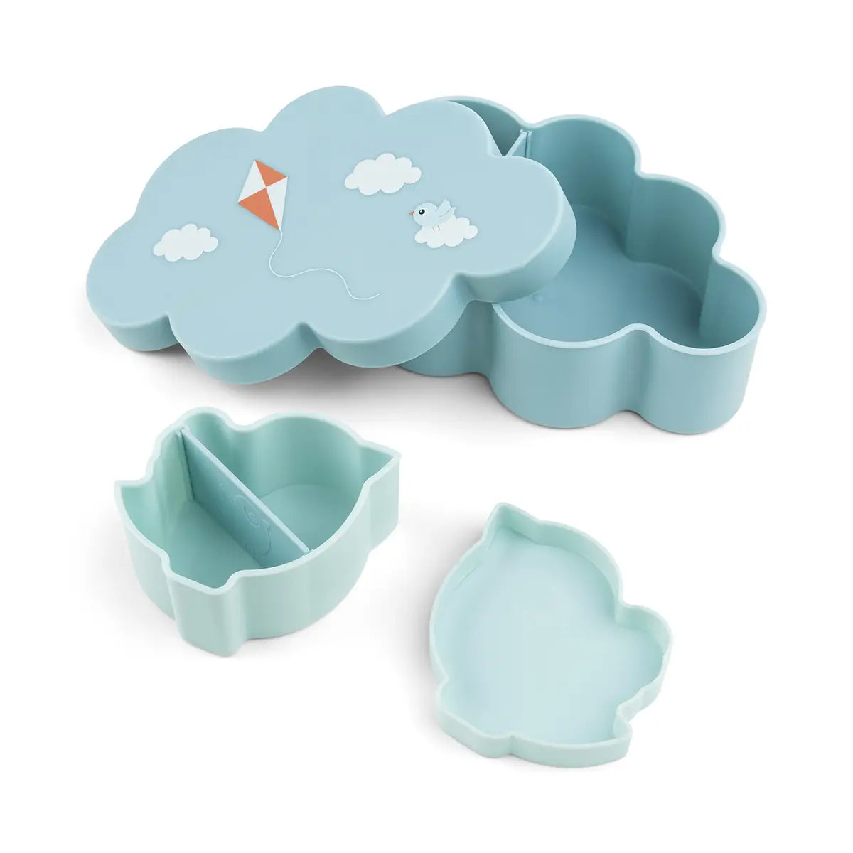 Lunch & Snackbox mit Strohhalmflasche - Playground - Blau