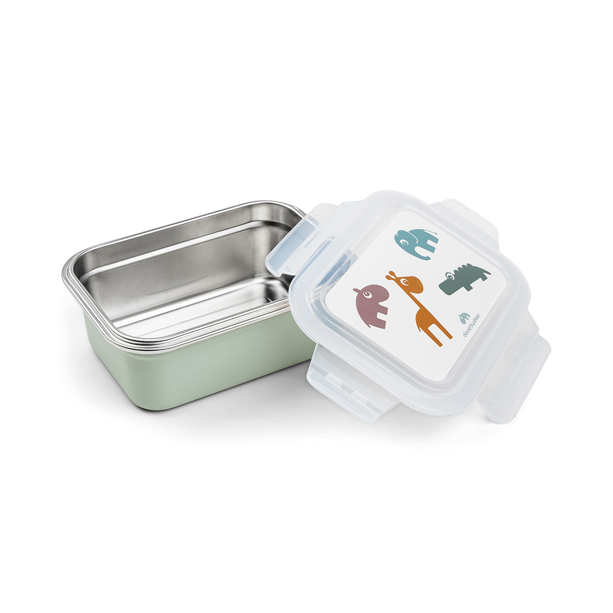 Metal lunch box - Deer friends - Green