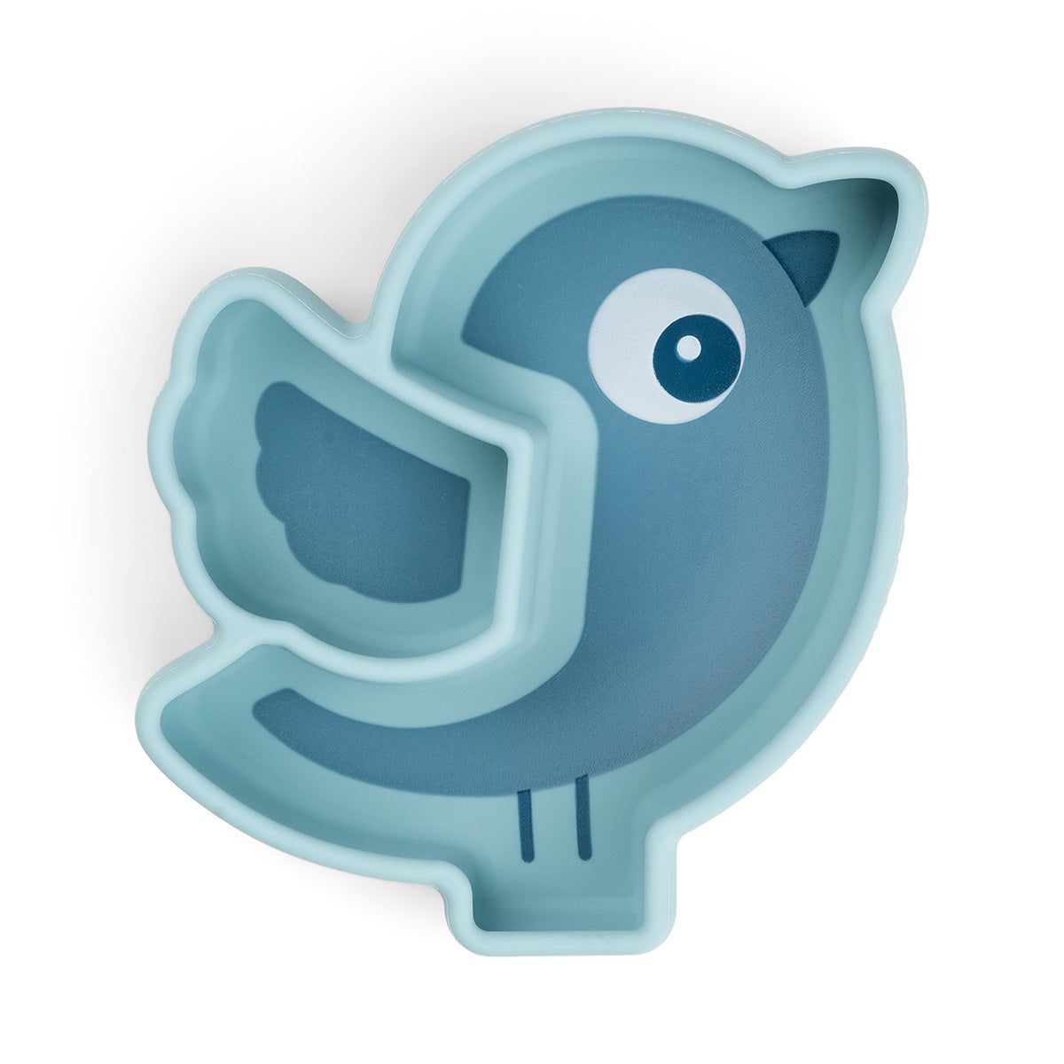 Silicone Stick&Stay snack plate - Birdee - Blue