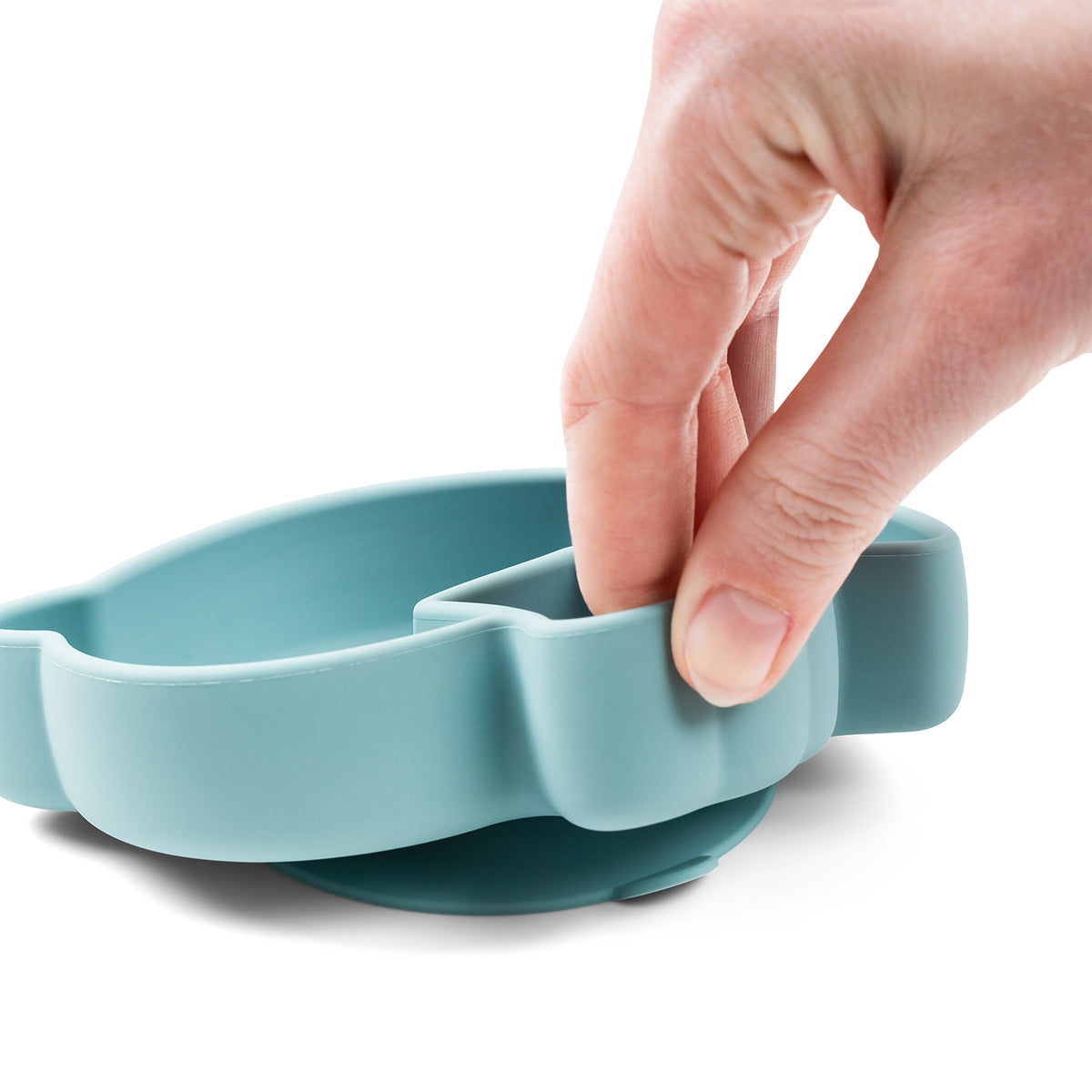 Silicone Stick&Stay snack plate - Birdee - Blue