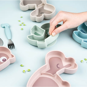 Silicone Stick&Stay snack plate - Lalee - Sand