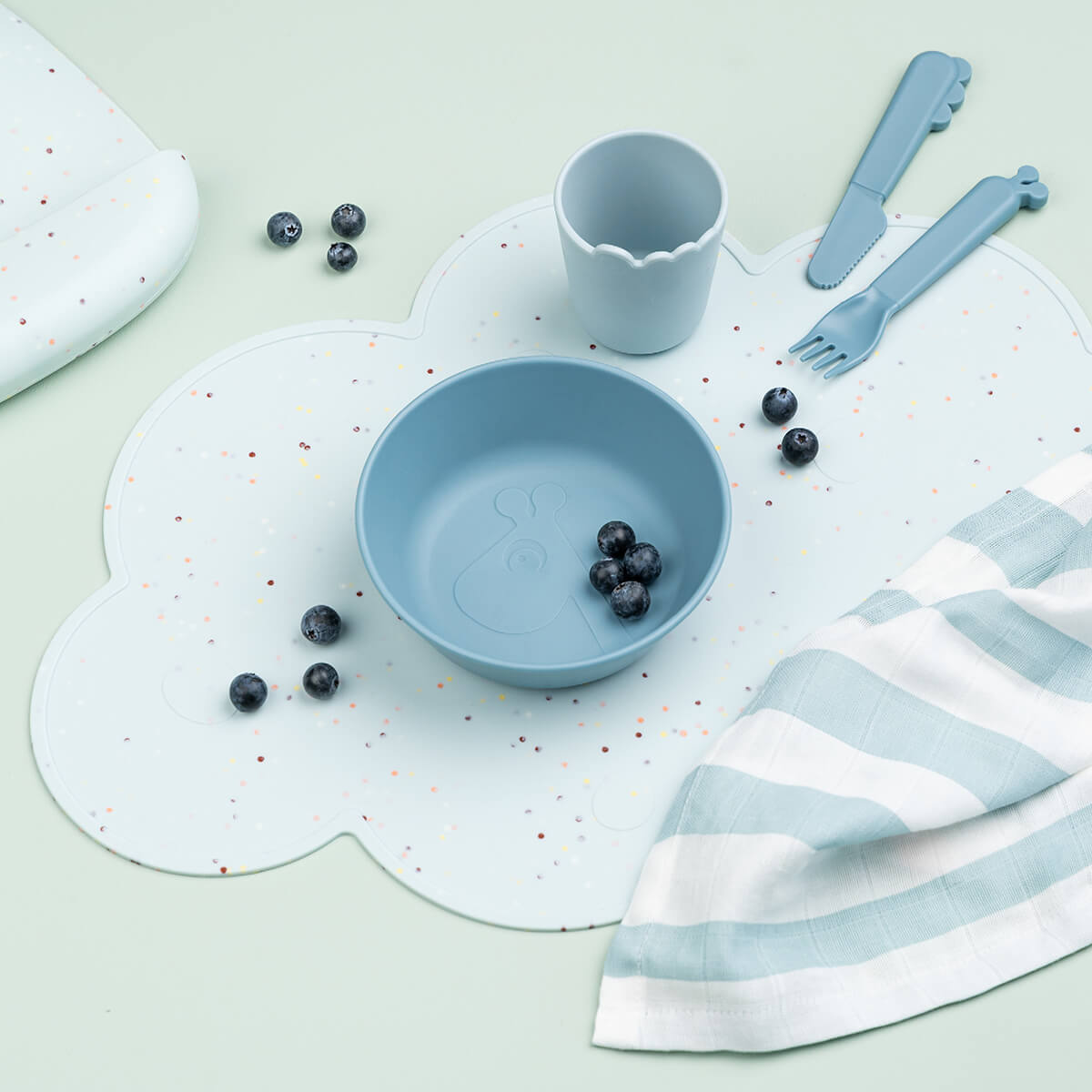 Silicone placemat - Confetti - Blue