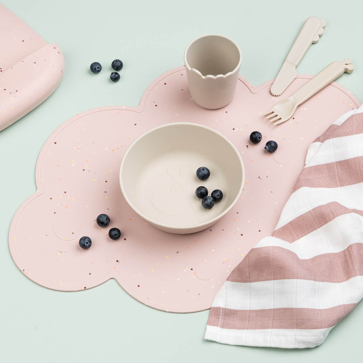 Silicone placemat - Confetti - Powder