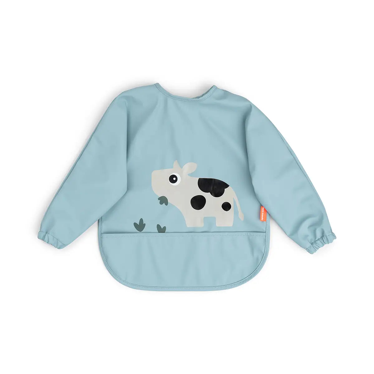 Babero con bolsillo y mangas - Tiny farm - Azul