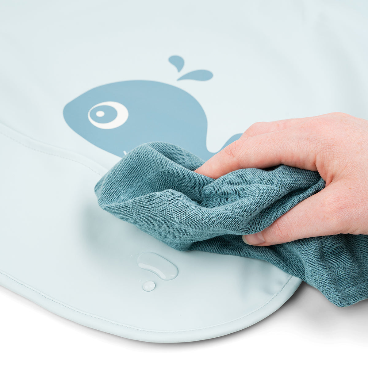 Babero con bolsillo y mangas - Wally - Azul