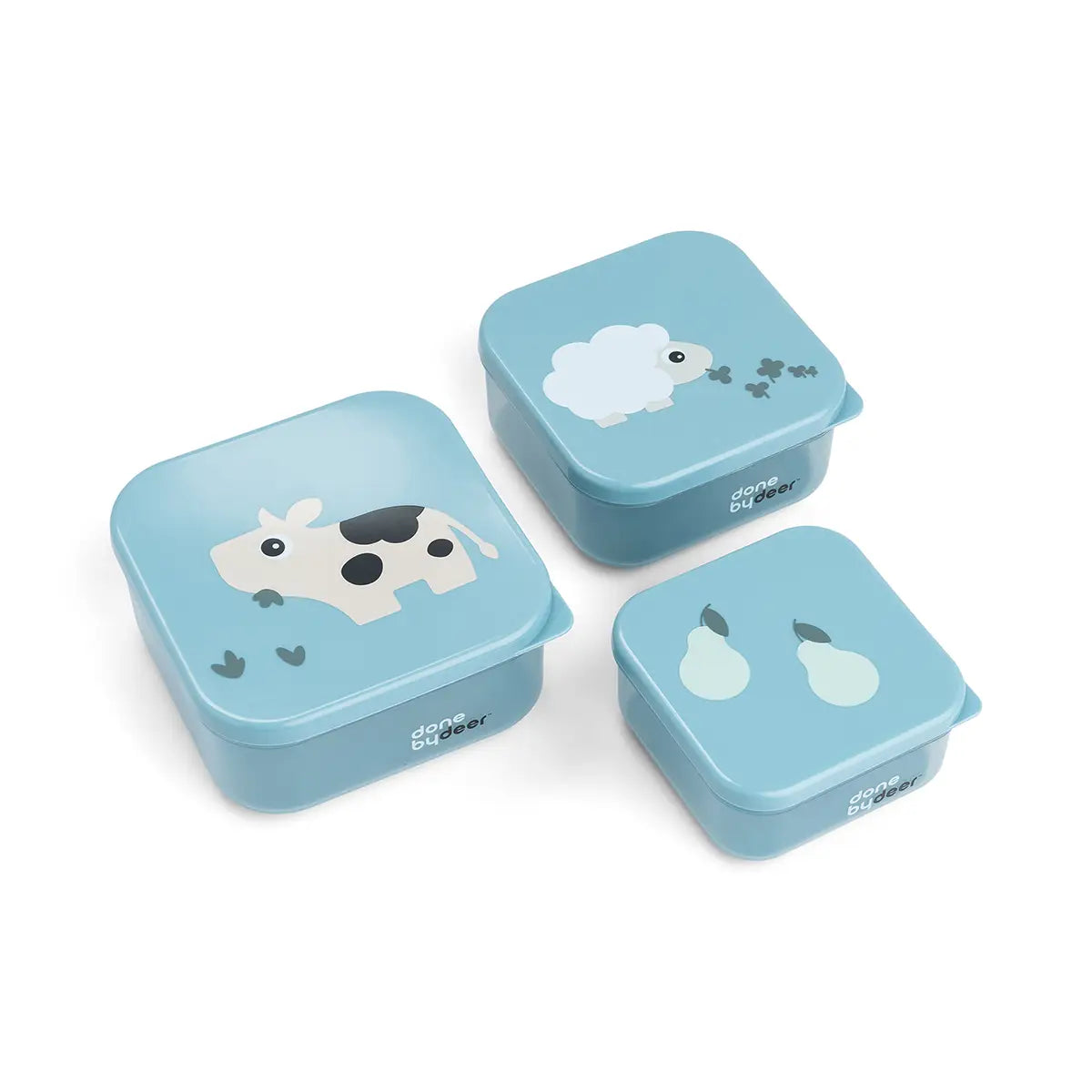 Snack box set 3 pcs - Tiny farm - Blue