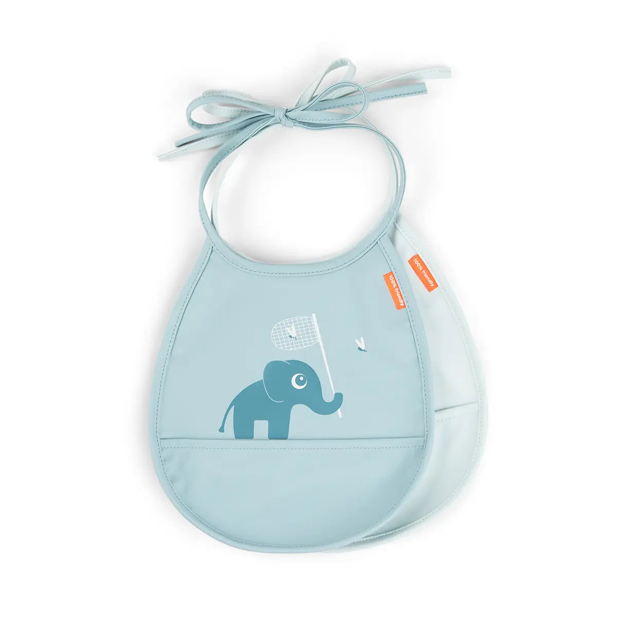 Pack de 2 baberos mini con bolsillo - Elphee - Azul