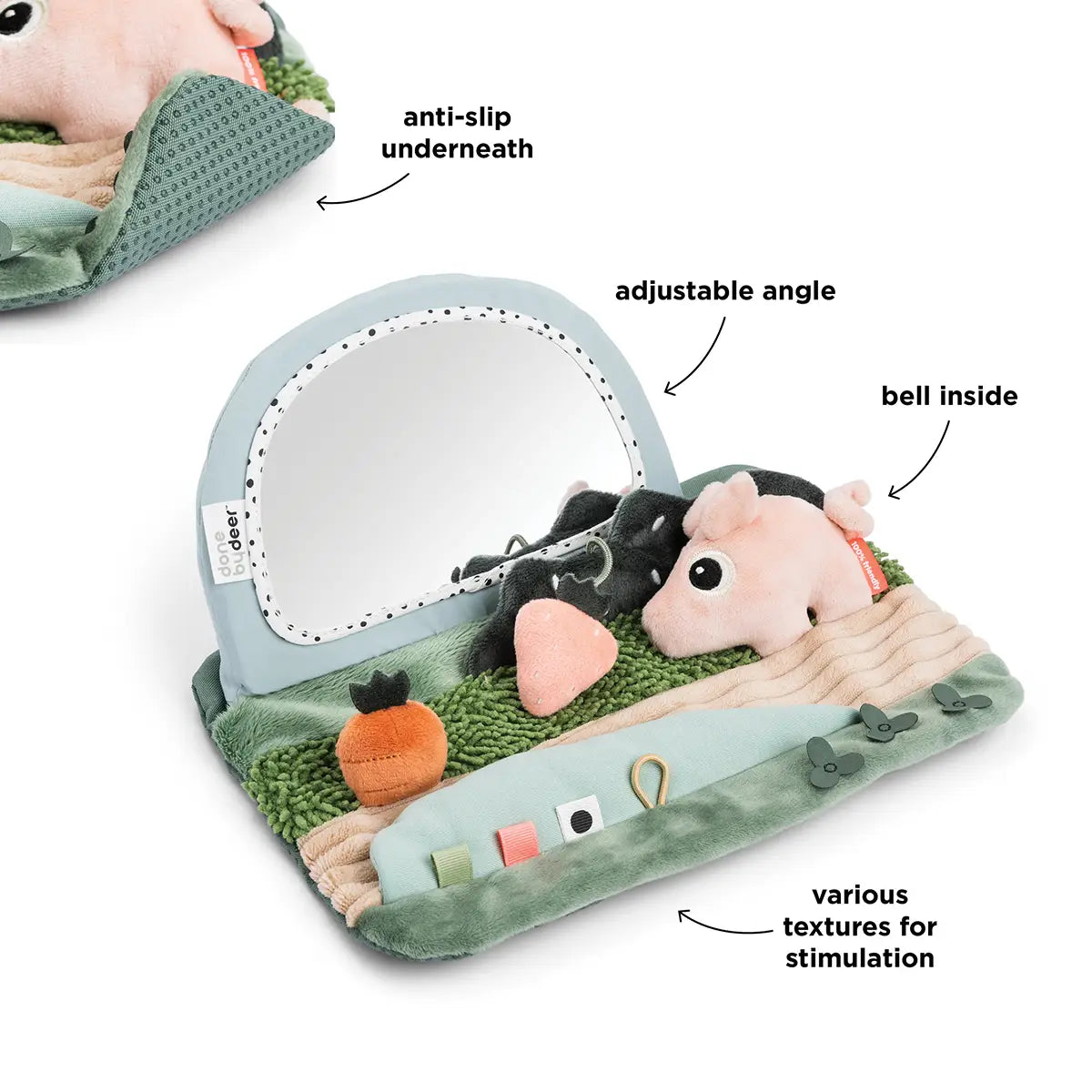 Tummy time sensorisk spejl - Tiny farm - Farvemix
