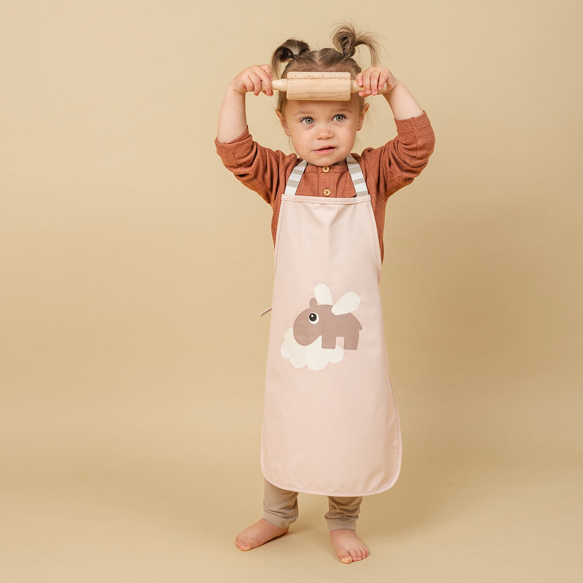 Waterproof kids apron - Happy clouds - Powder