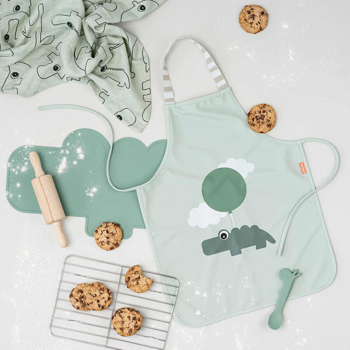 Tablier imperméable pour enfants - Happy clouds - Rose