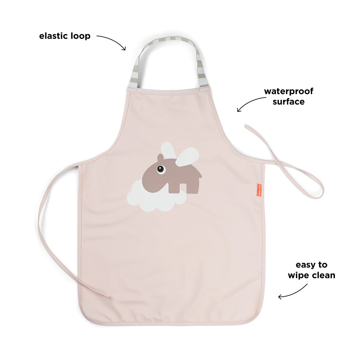 Tablier imperméable pour enfants - Happy clouds - Rose
