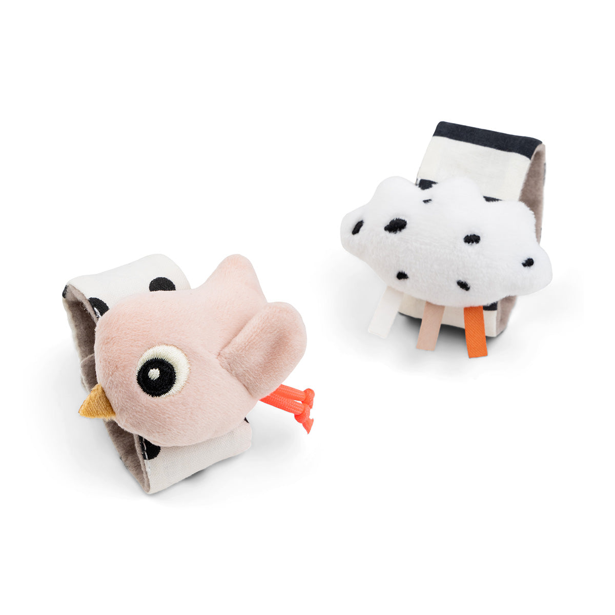 Wrist rattle set 2-pack - Happy clouds - Powder