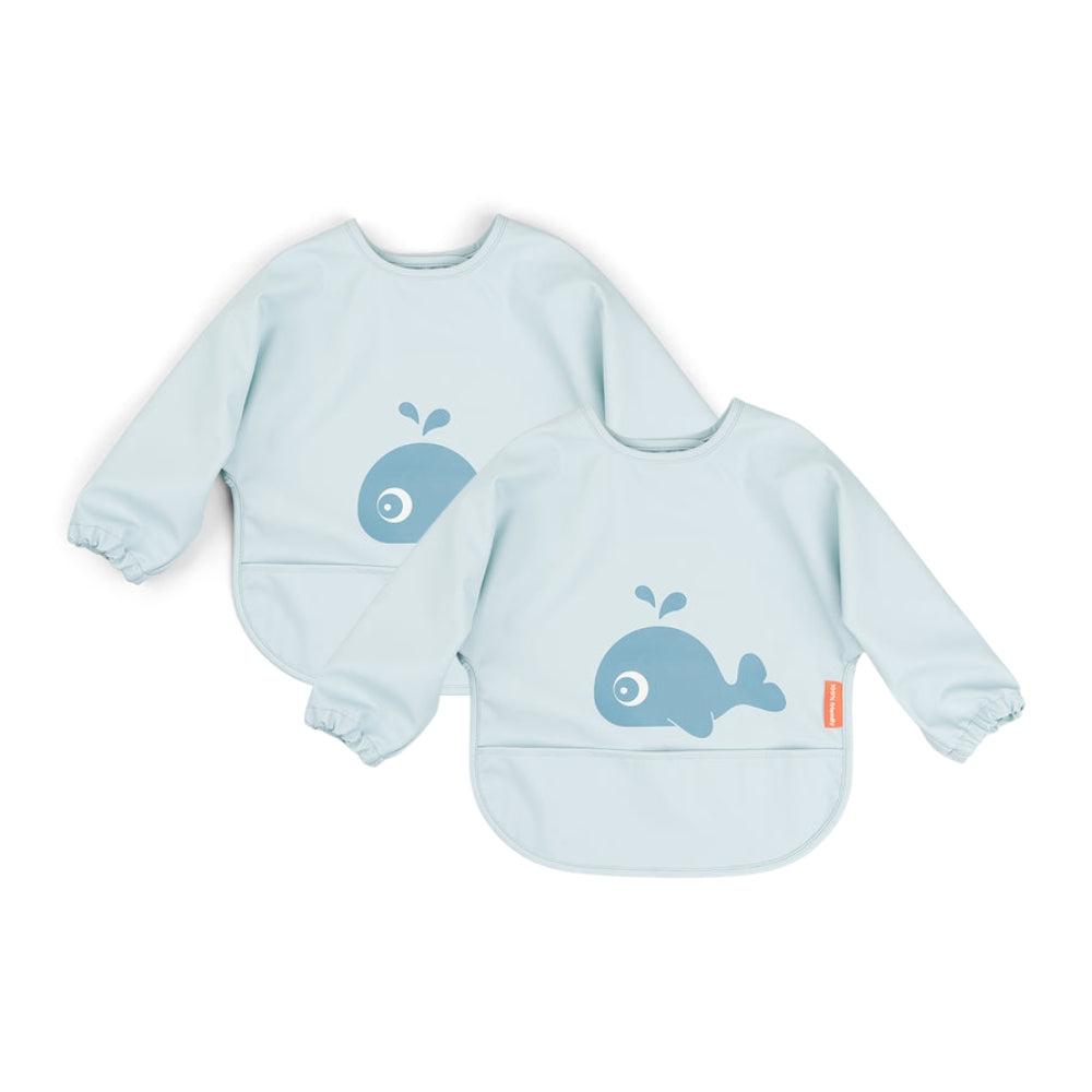 sleeved pocket bib 2-pack - wally - blue