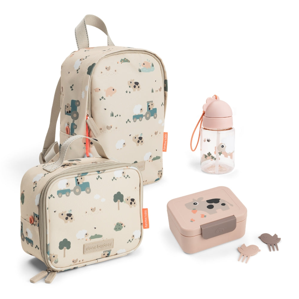 tiny farm kita-set mit lunch-tasche - sand/puder