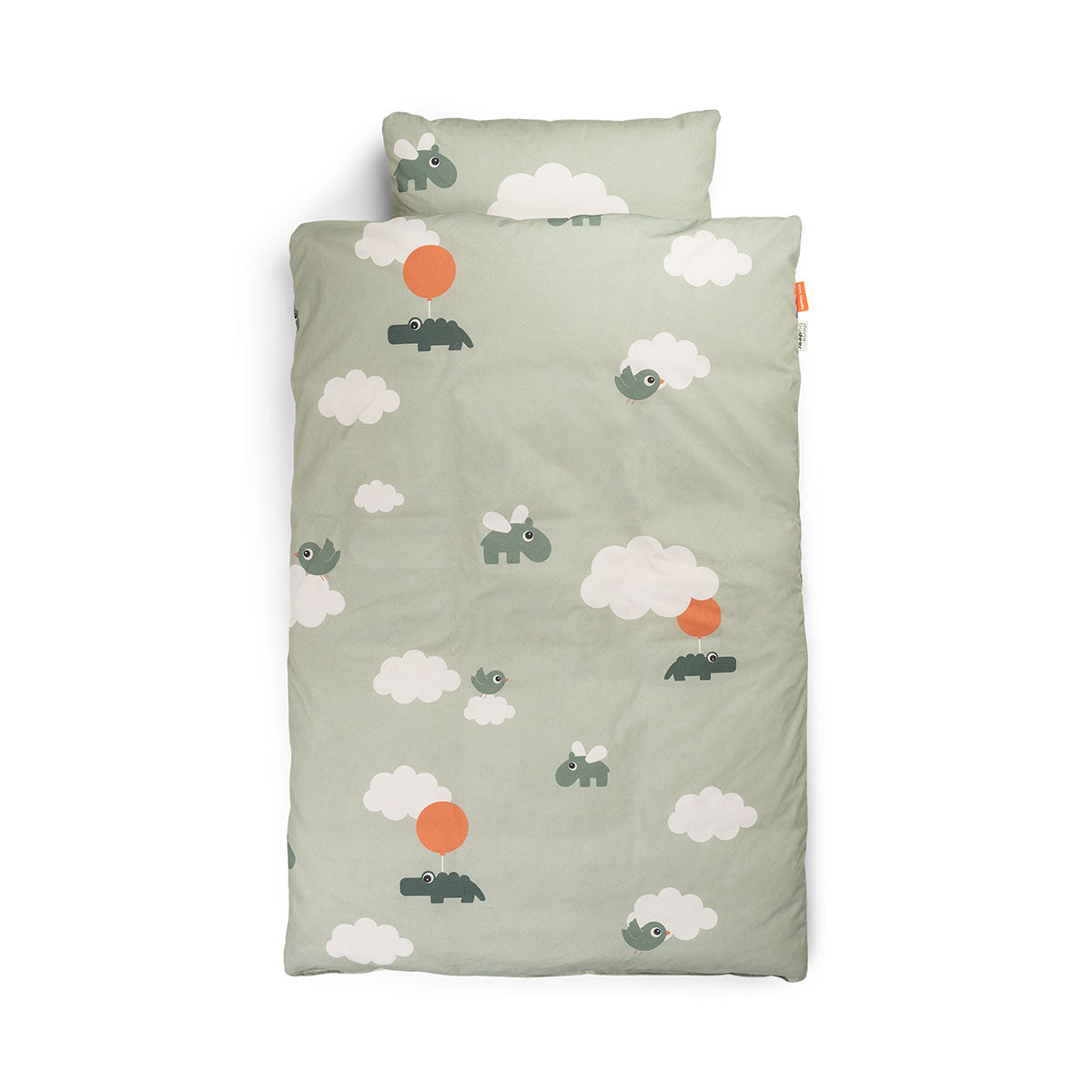 Bedlinen baby - Happy clouds - Green