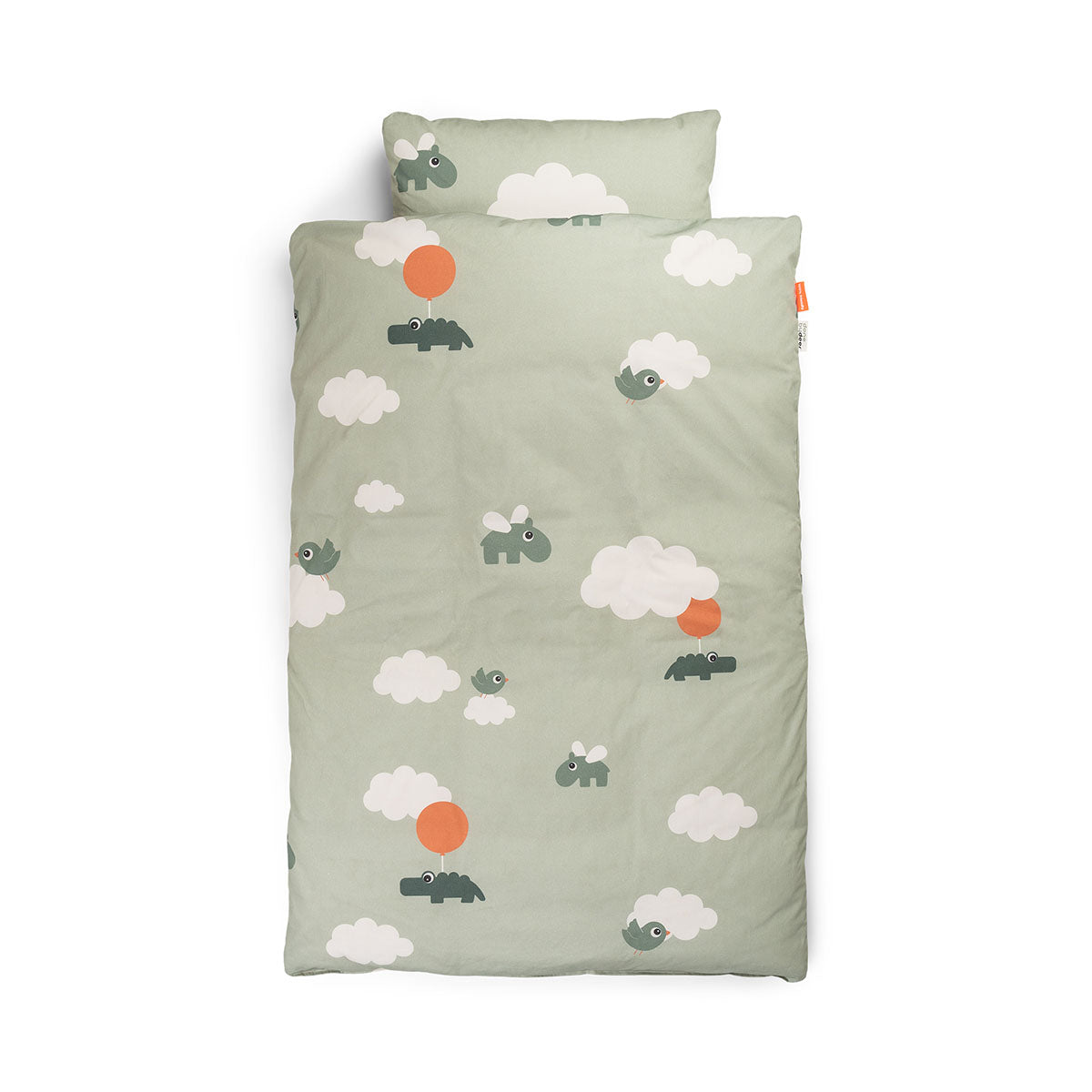 Bedlinen junior - Happy clouds - Green