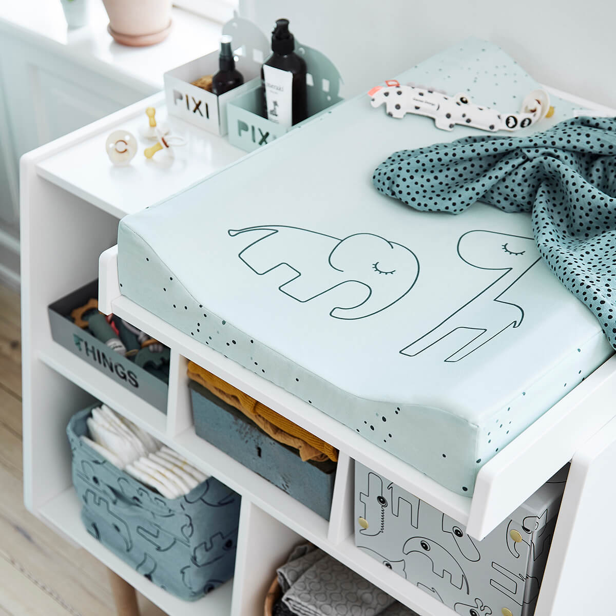 Wickelauflage - Dreamy dots - Blau