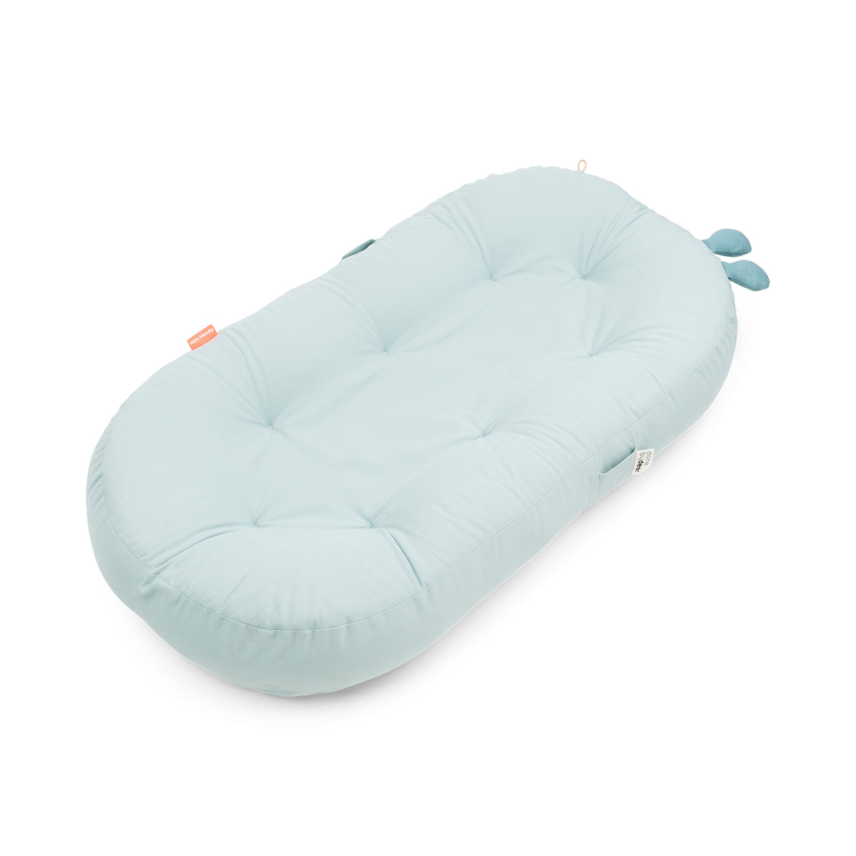 Cozy lounger with activity arch - Raffi - Blue - Front