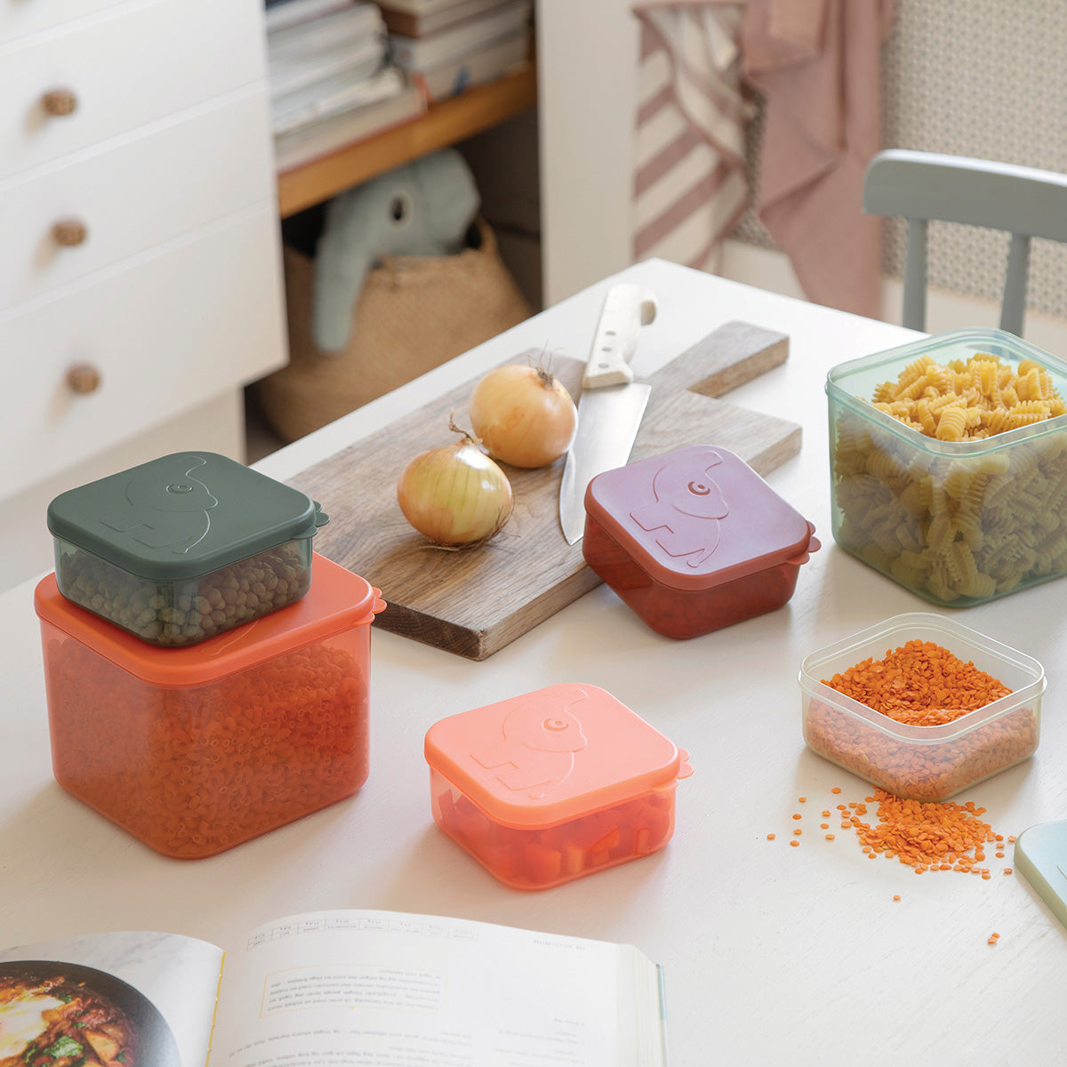 Food storage container set L - Elphee - Green
