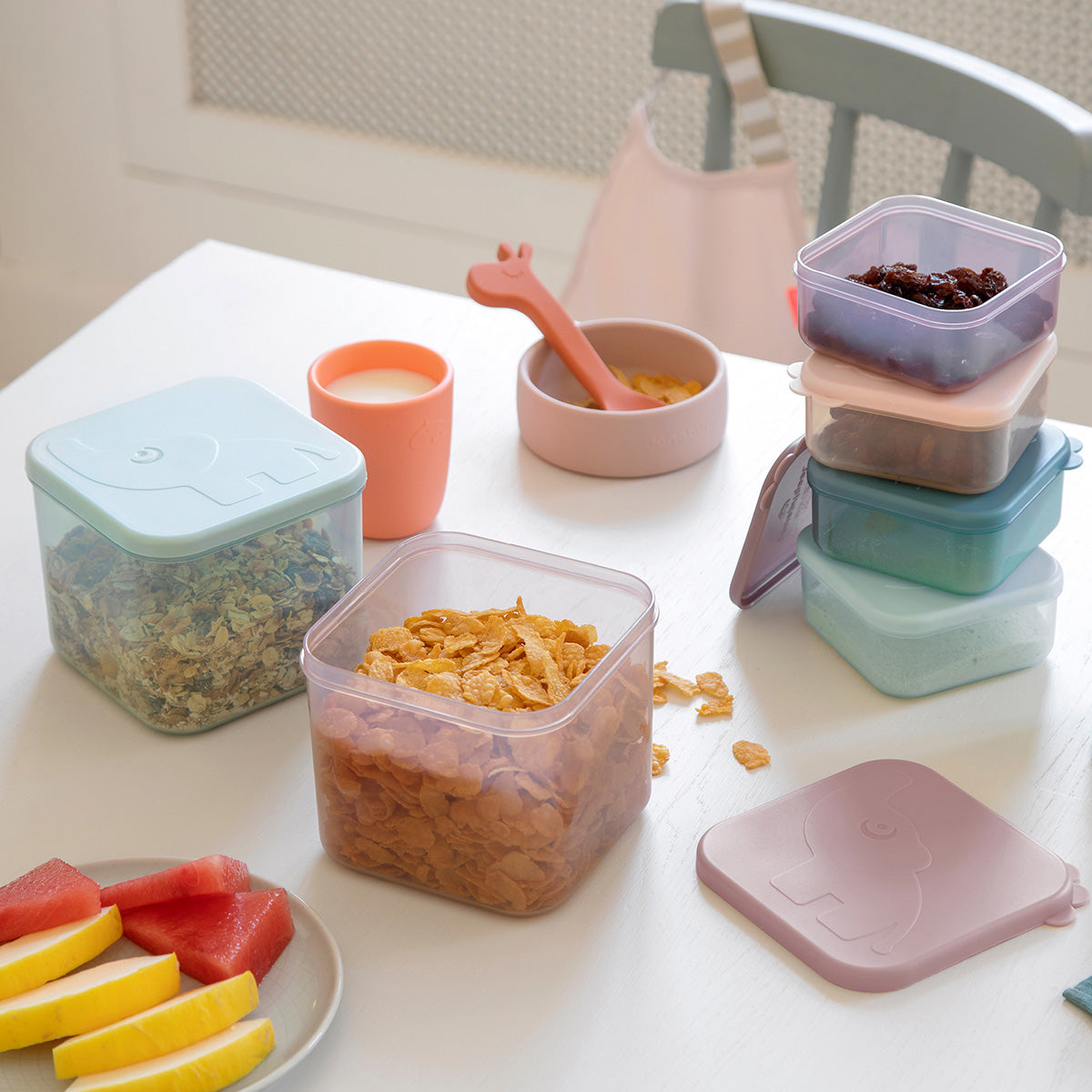Set de contenedores porta alimentos M - Elphee - Rosa