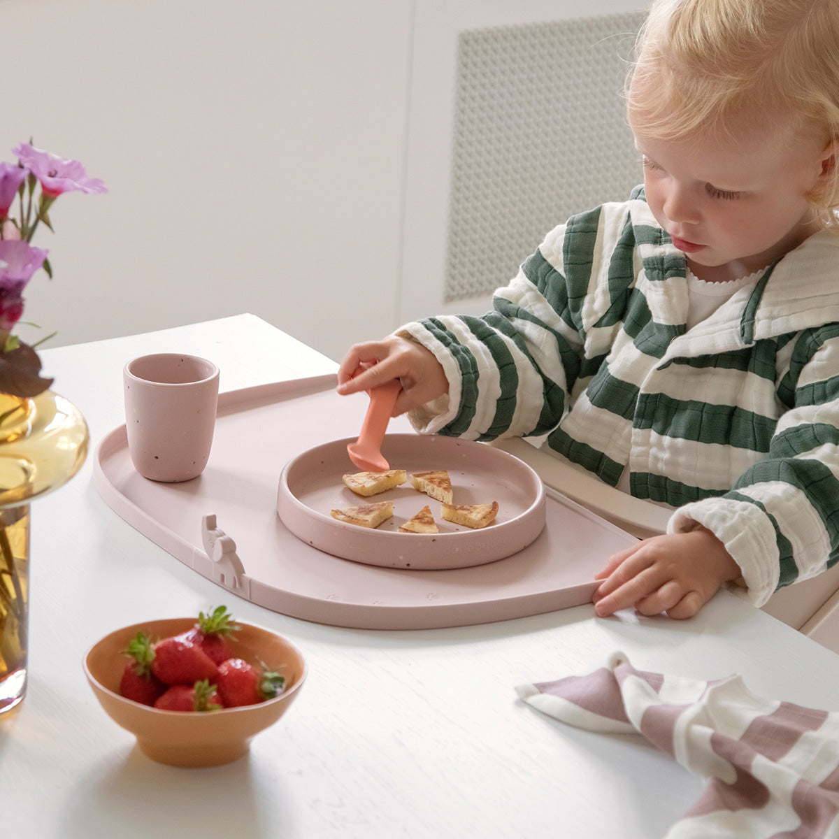 High edge silicone placemat - Elphee - Powder