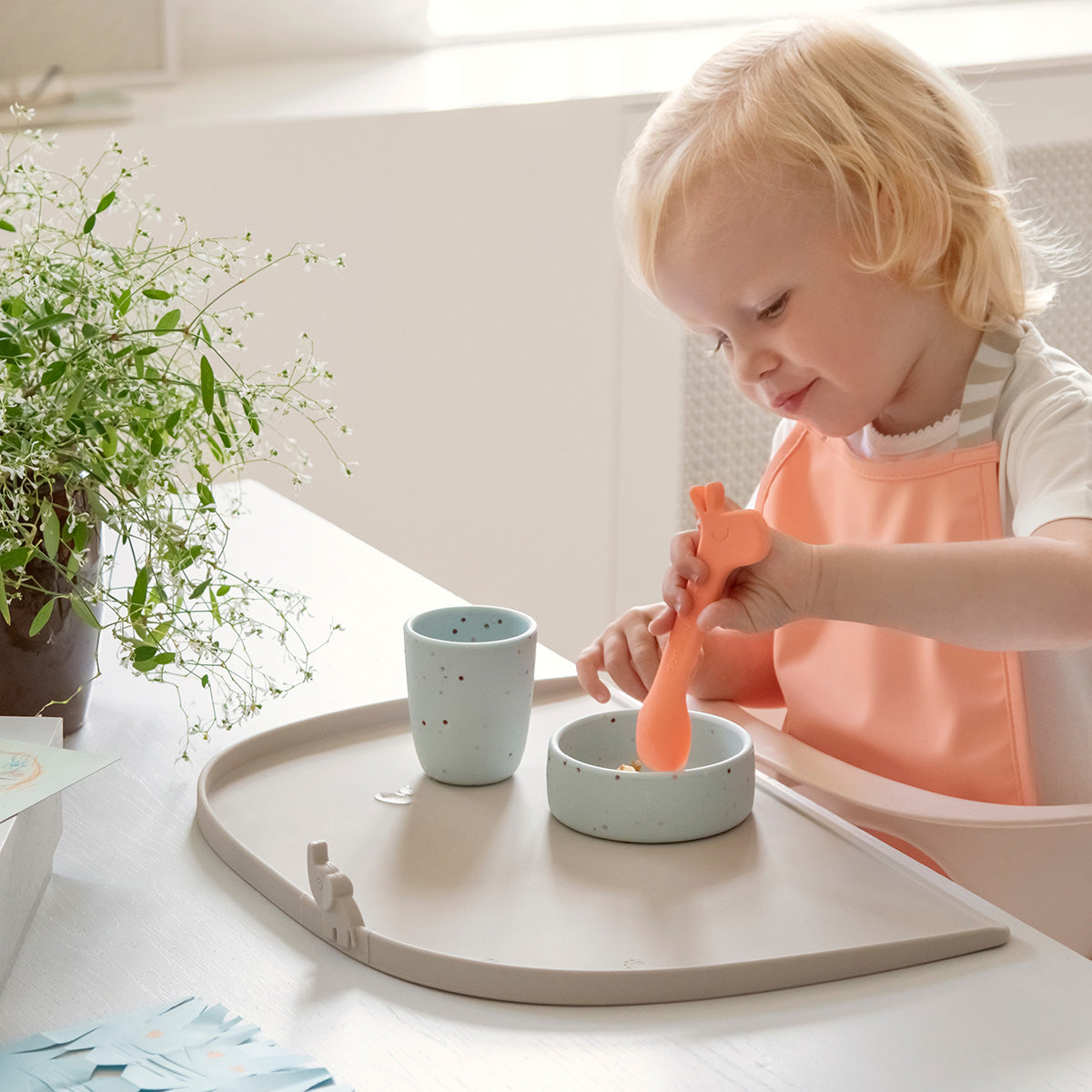 Set de table bord relevé silicone - Elphee - Sable