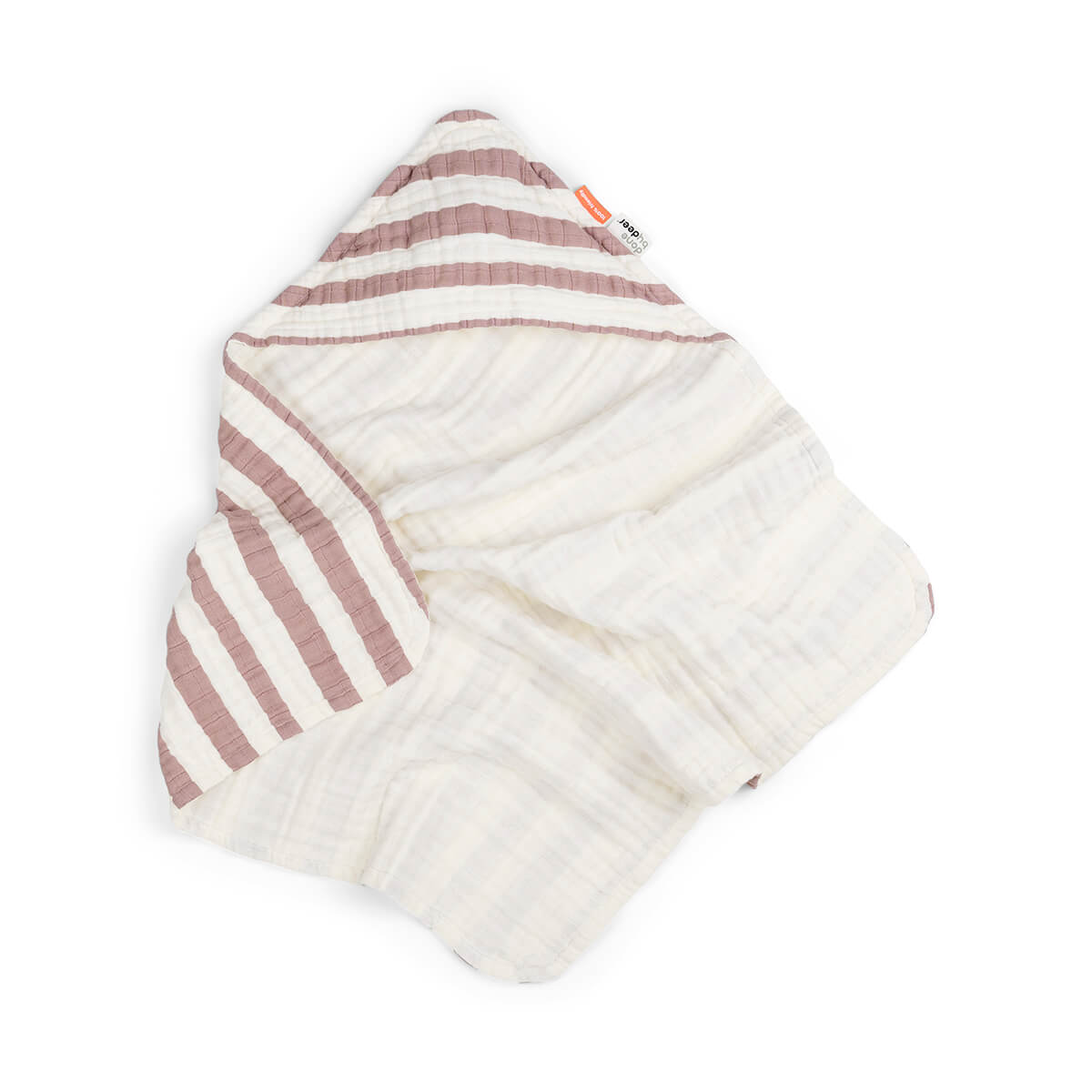 Hooded towel - Stripes - Powder