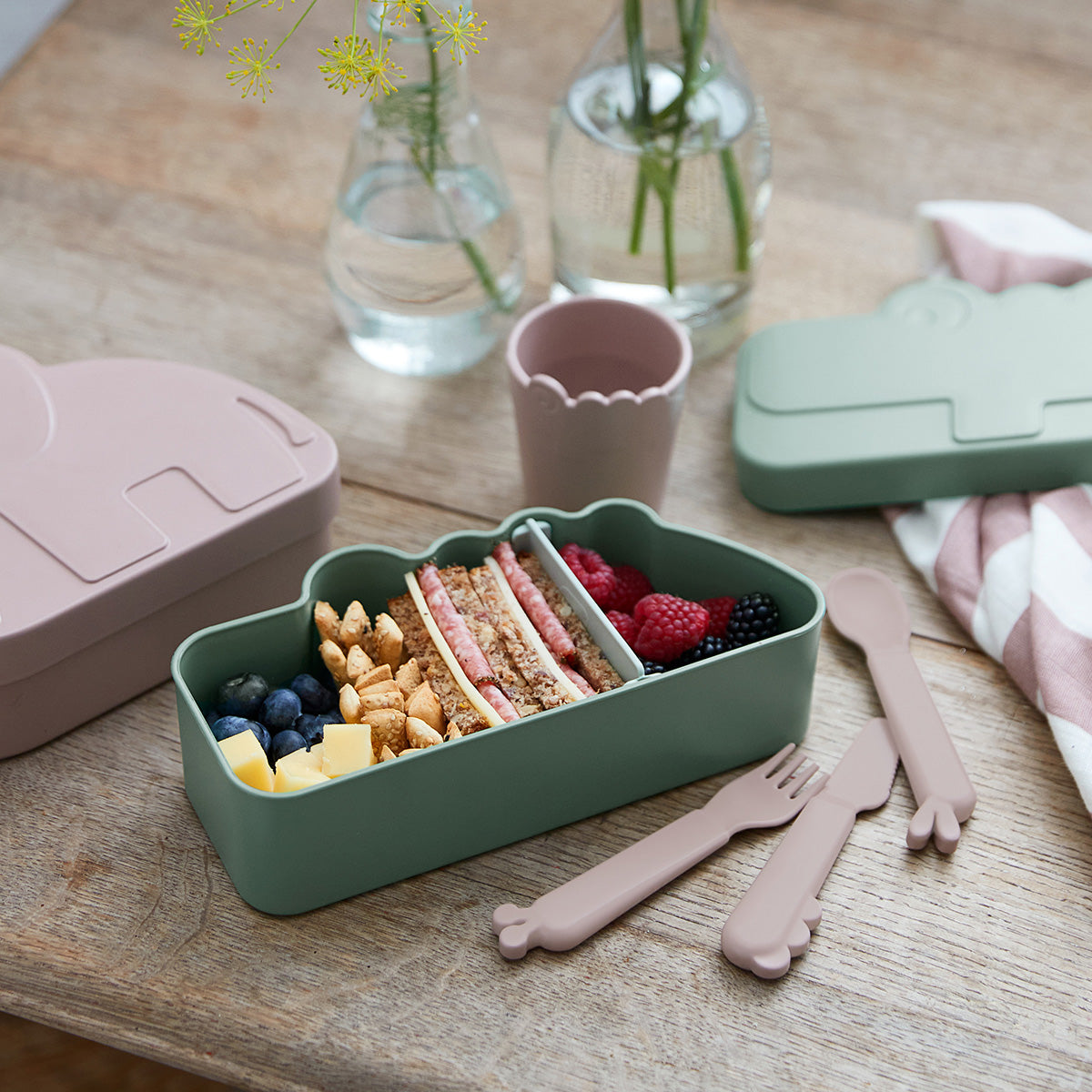 Kiddish lunch box - Croco - Rose