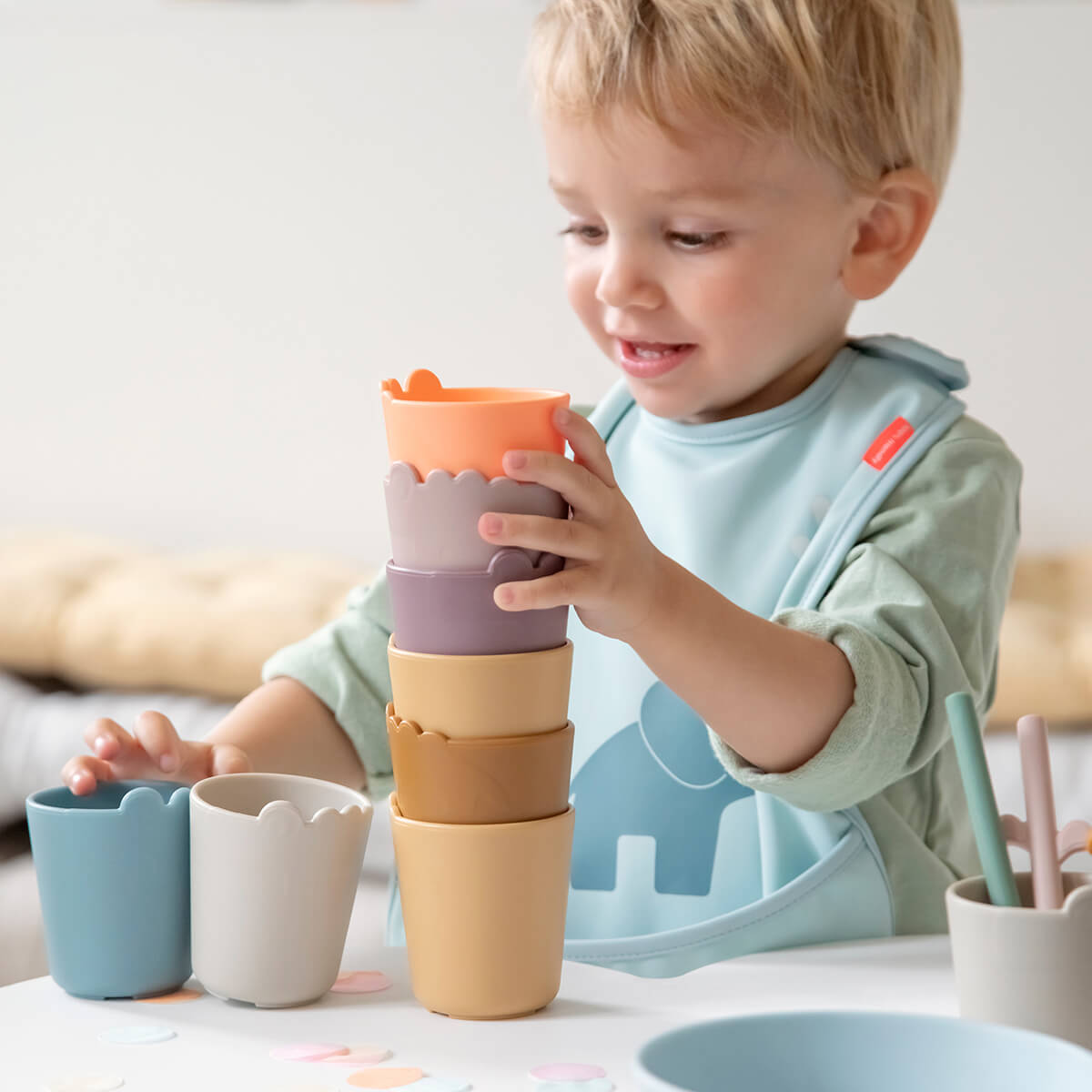 Kiddish mini mug 2-pack - Croco - Sand/Coral