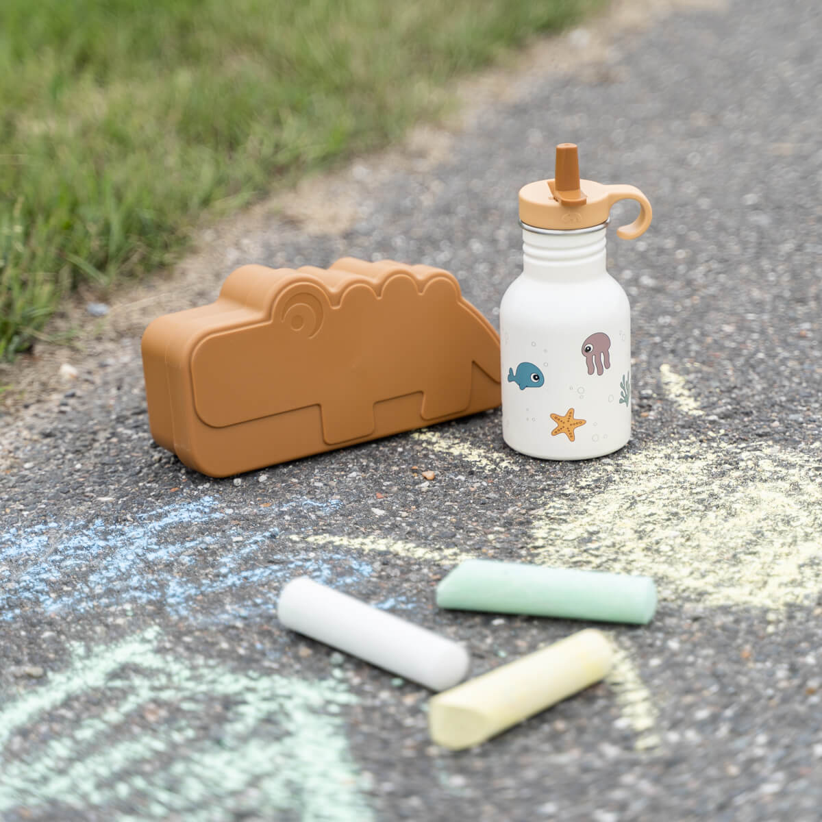 Metal bottle - Sea friends - Beige - 350 ml