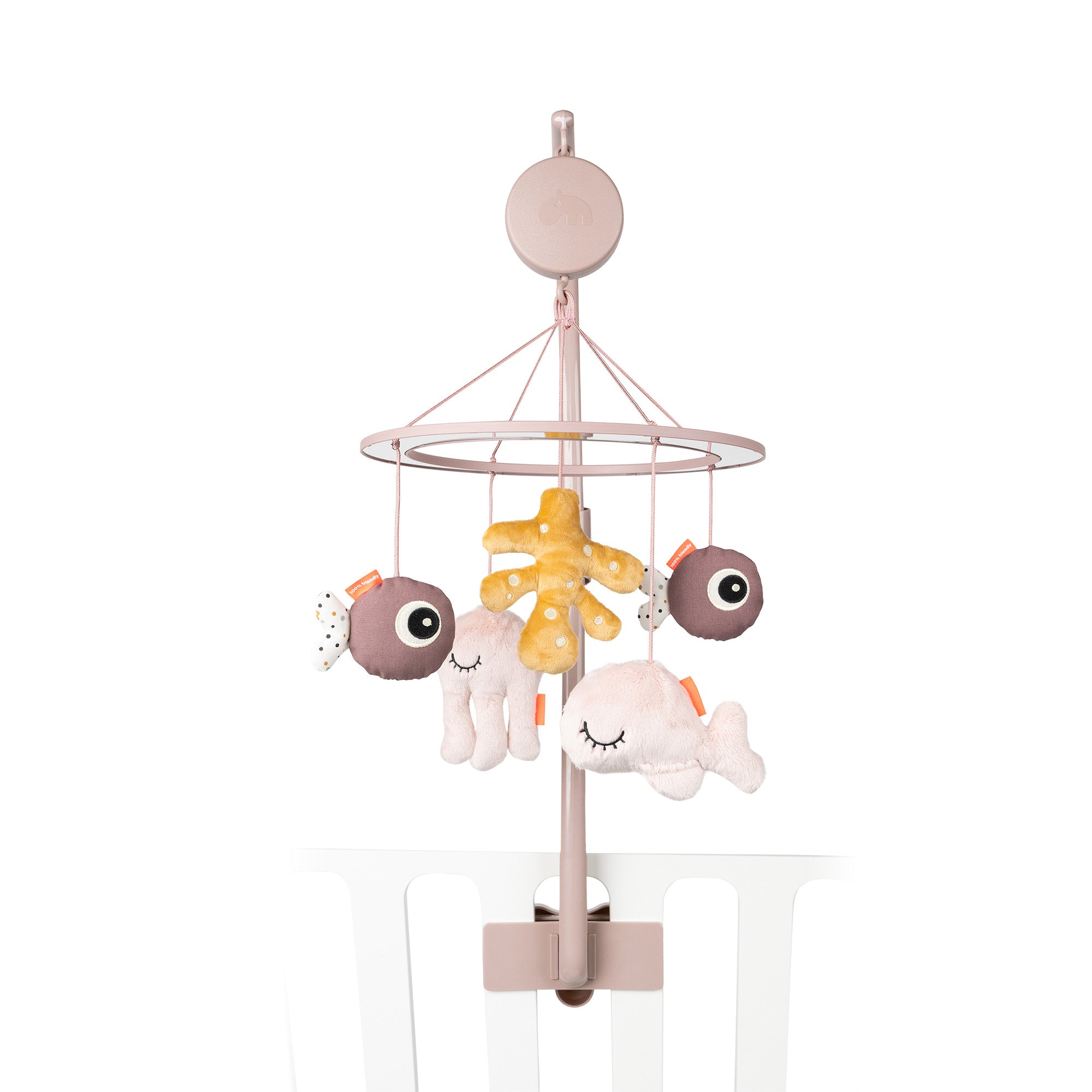 Musical mirror mobile - Sea friends - Powder - Back