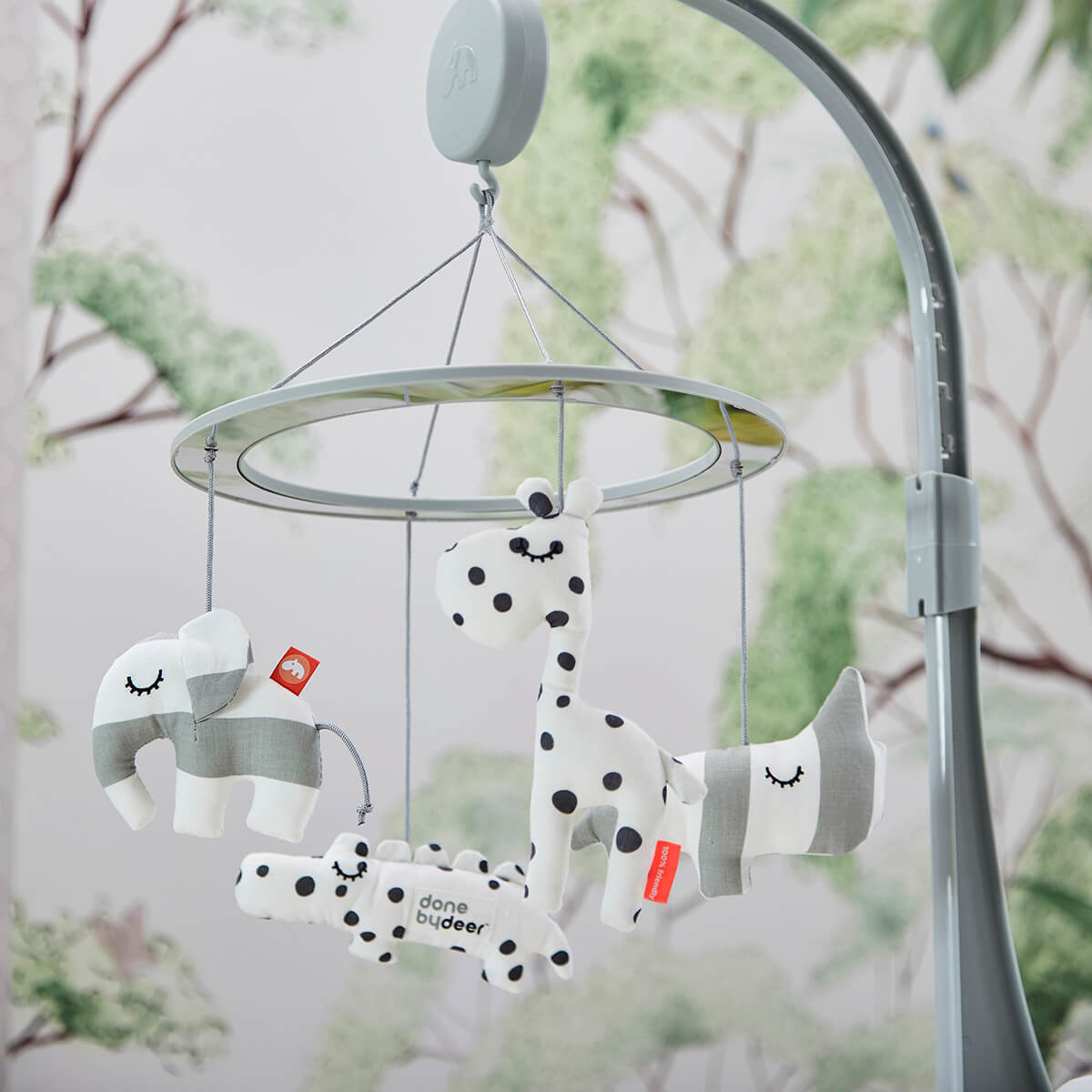 Mobile musical avec miroir - Sleepy - Gris