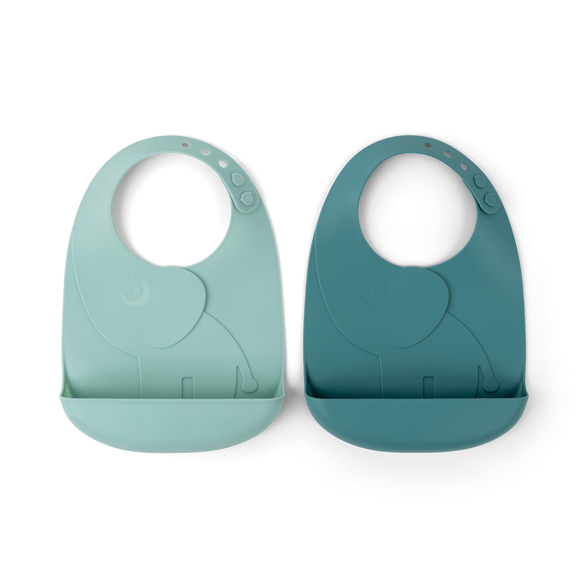 Peekaboo bib 2-pack - Elphee - Blue - Front