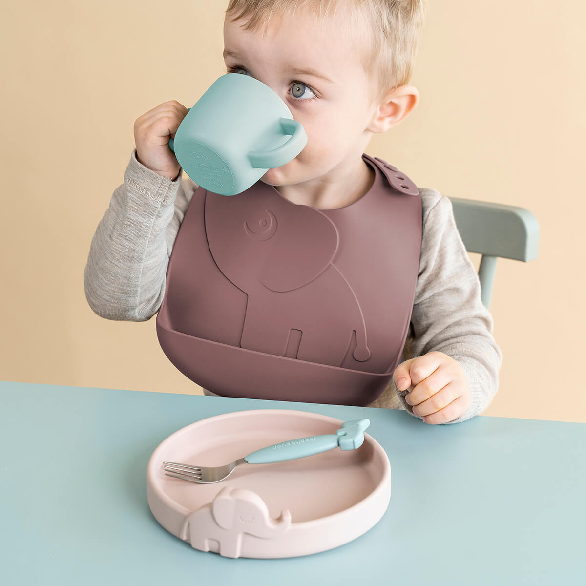 Peekaboo bib 2-pack - Elphee - Powder