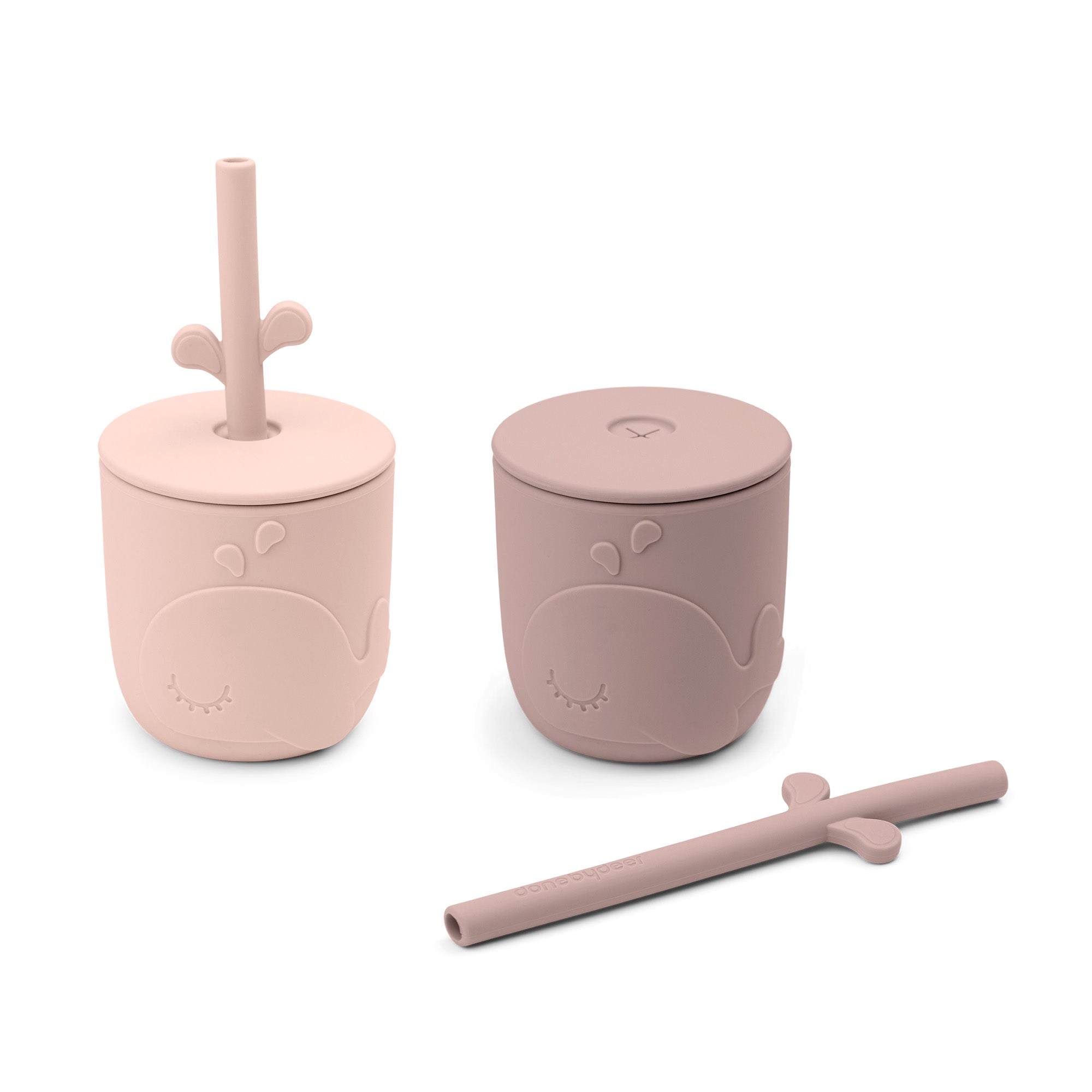 Peekaboo straw cup 2-pack - Wally - Powder - Front
