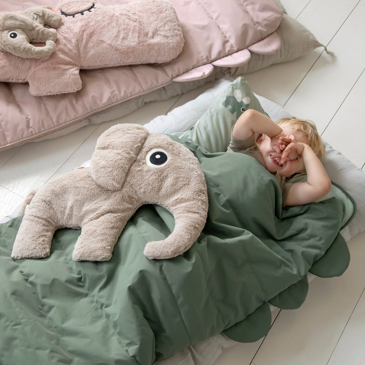Gesteppter Kinderschlafsack - Croco - Rosa