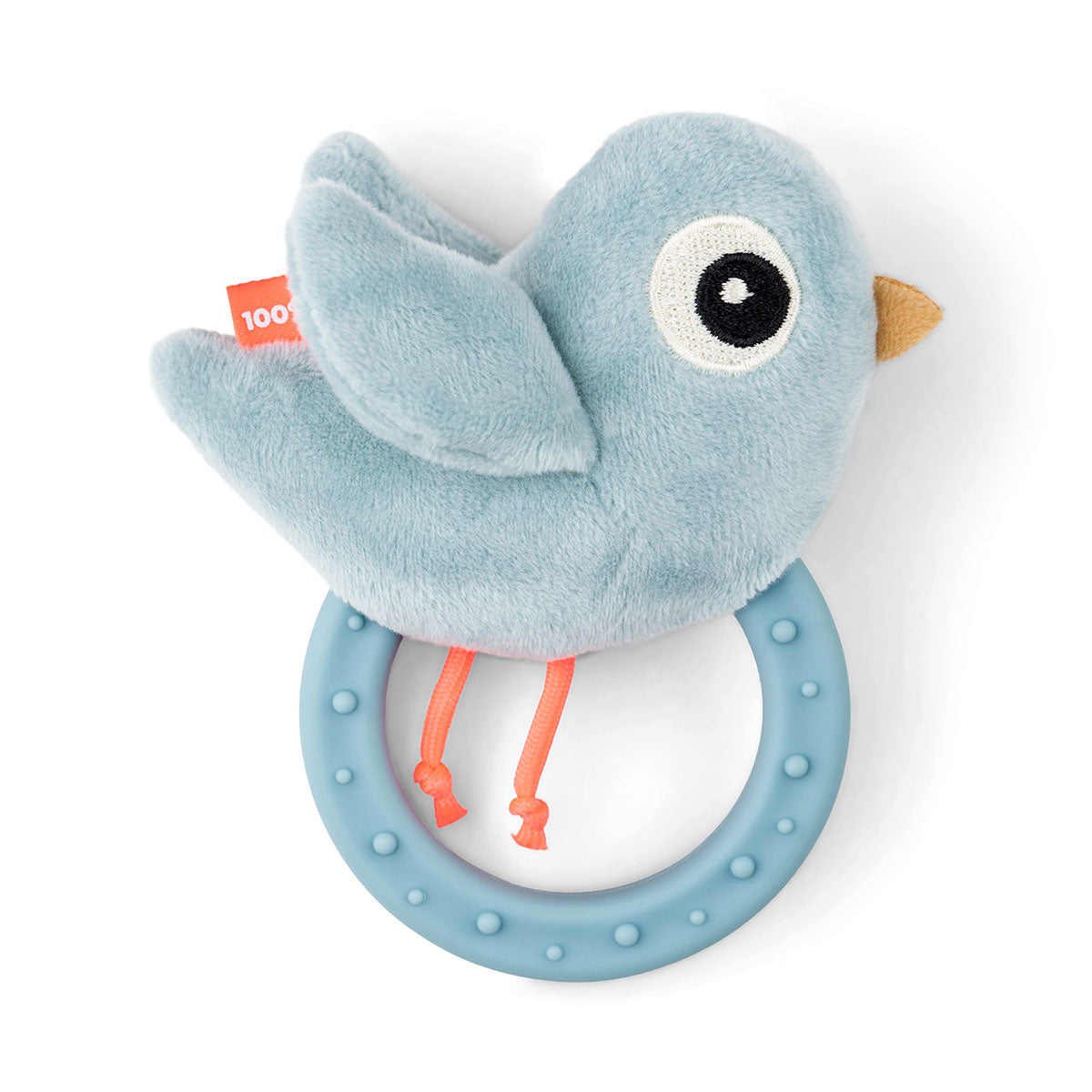 Sensory rattle w/teether - Birdee - Blue