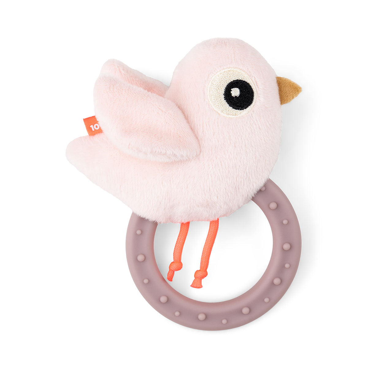 Hochet avec anneau de dentition - Birdee - Rose