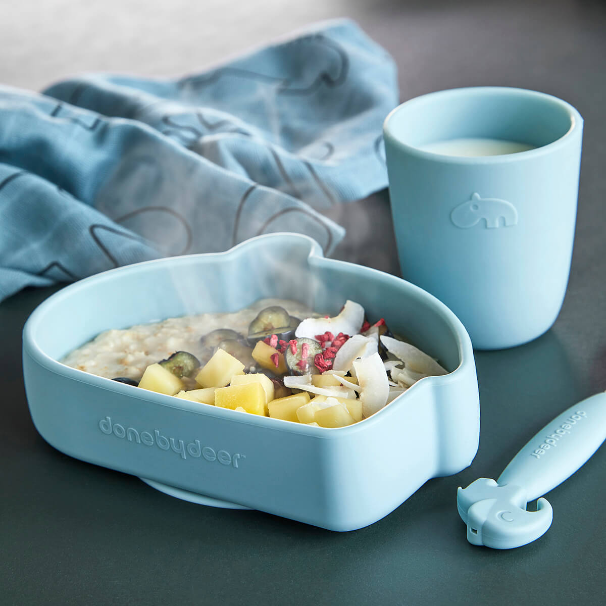 Bol silicone avec ventouse - Ozzo - Bleu
