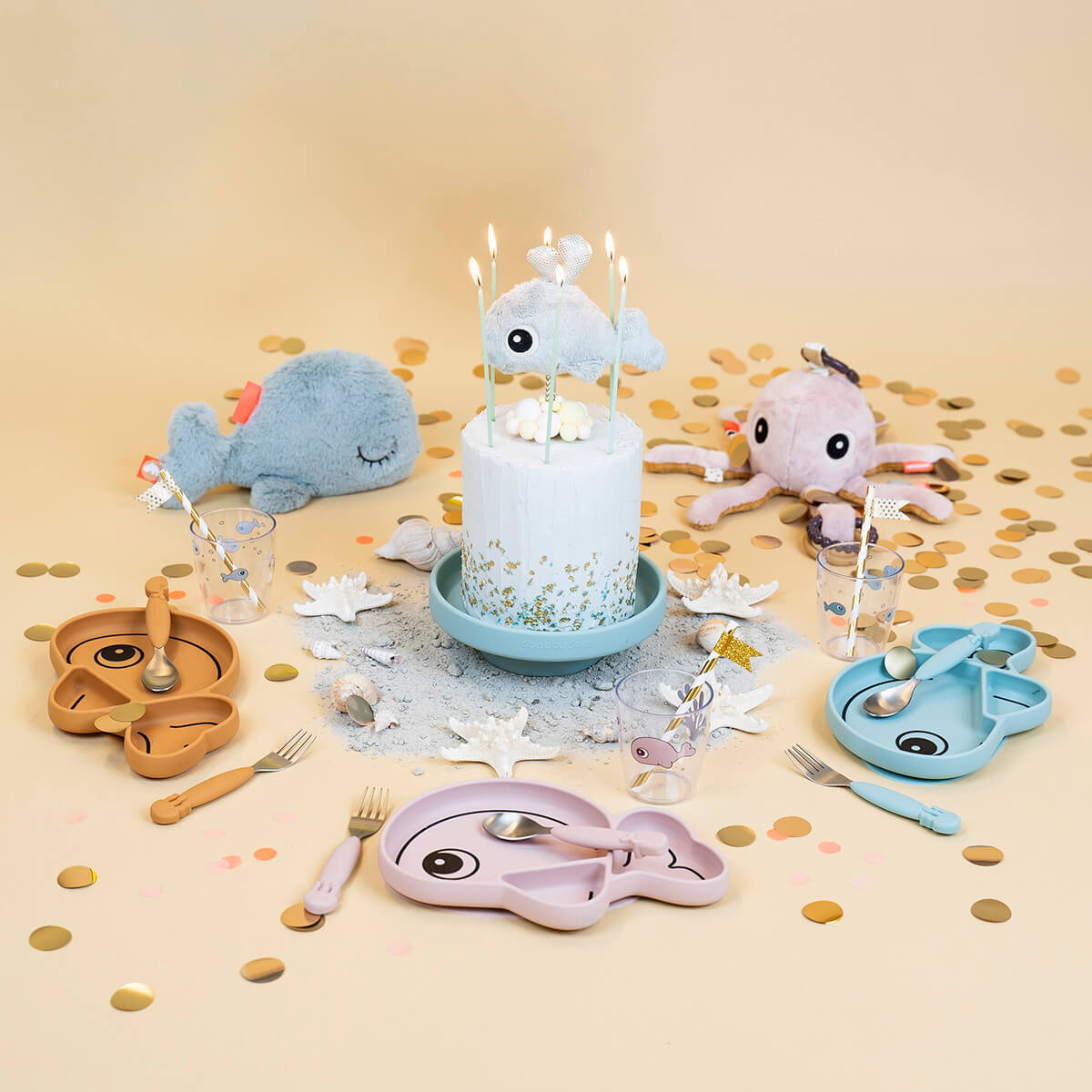 Assiette silicone avec ventouse - Wally - Bleu