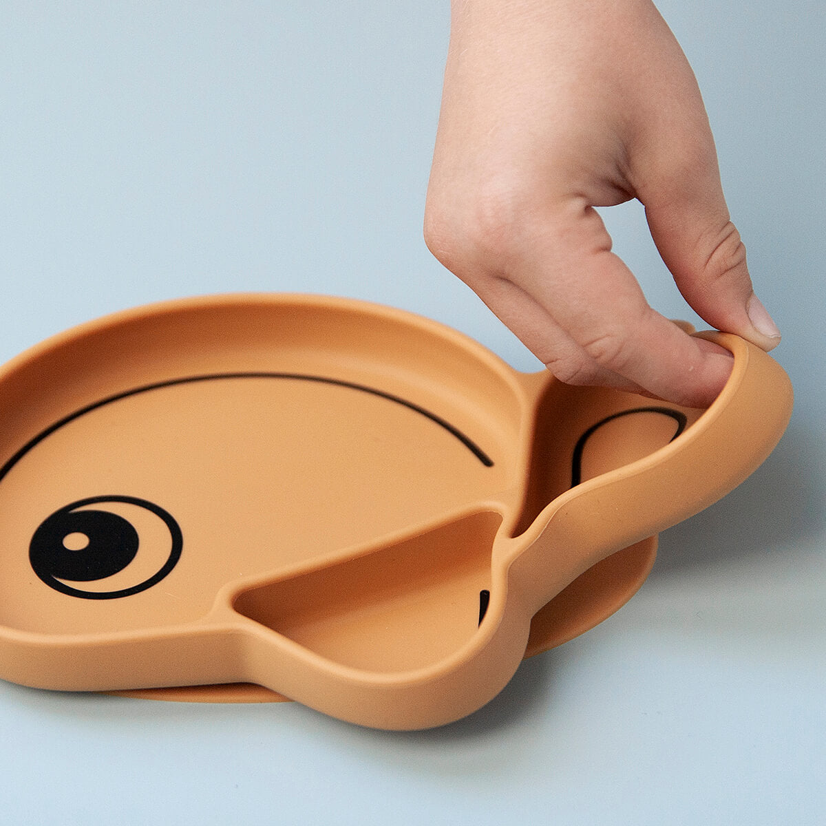 Assiette silicone avec ventouse - Wally - Moutarde