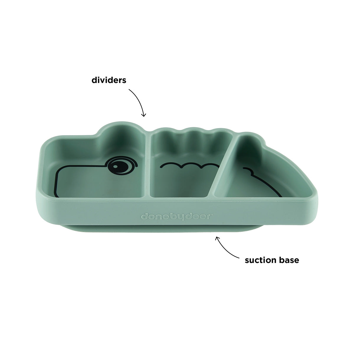 Silicone Stick & Stay snackplate - Croco - Green