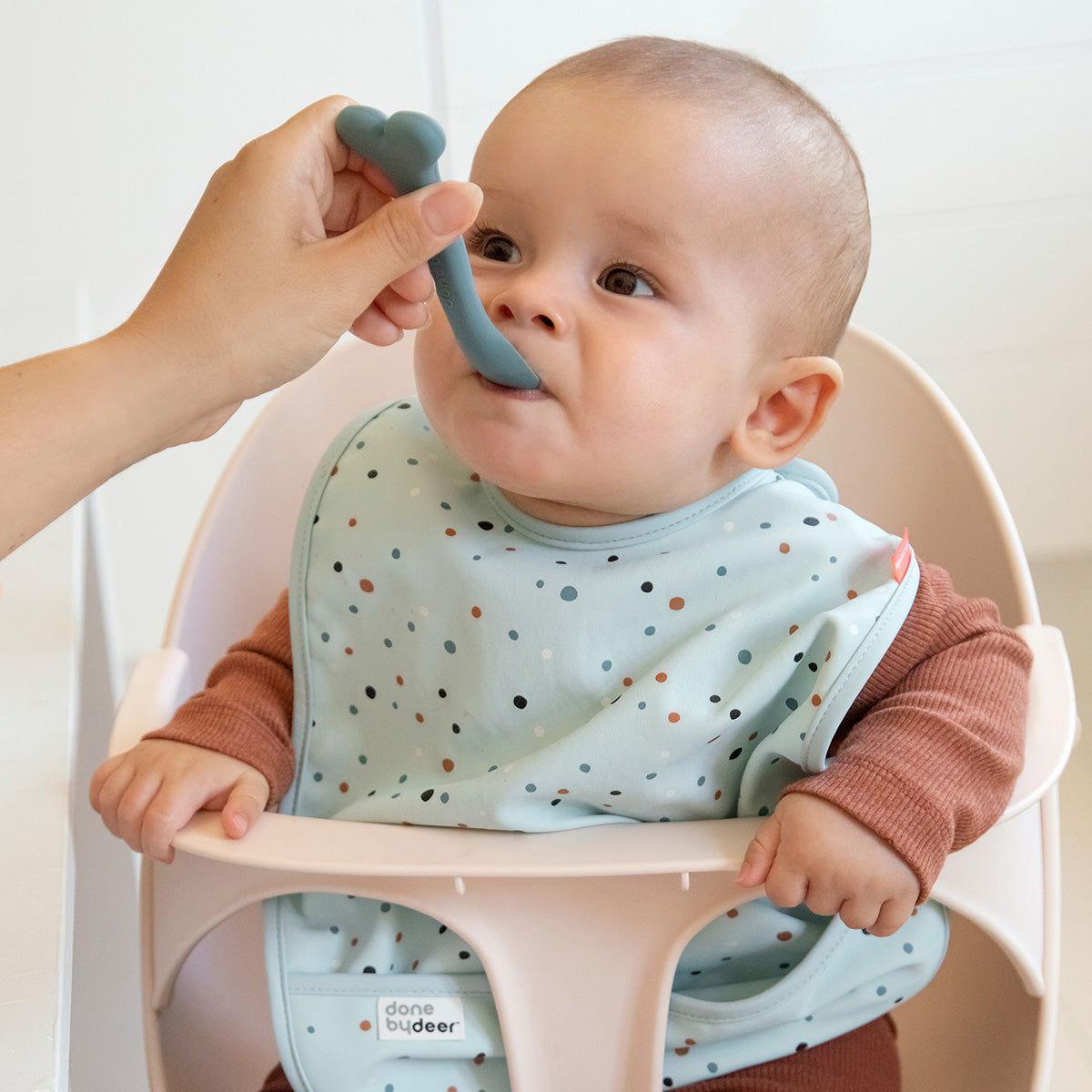 Cuillère bébé silicone lot de 3 - Wally - Bleu