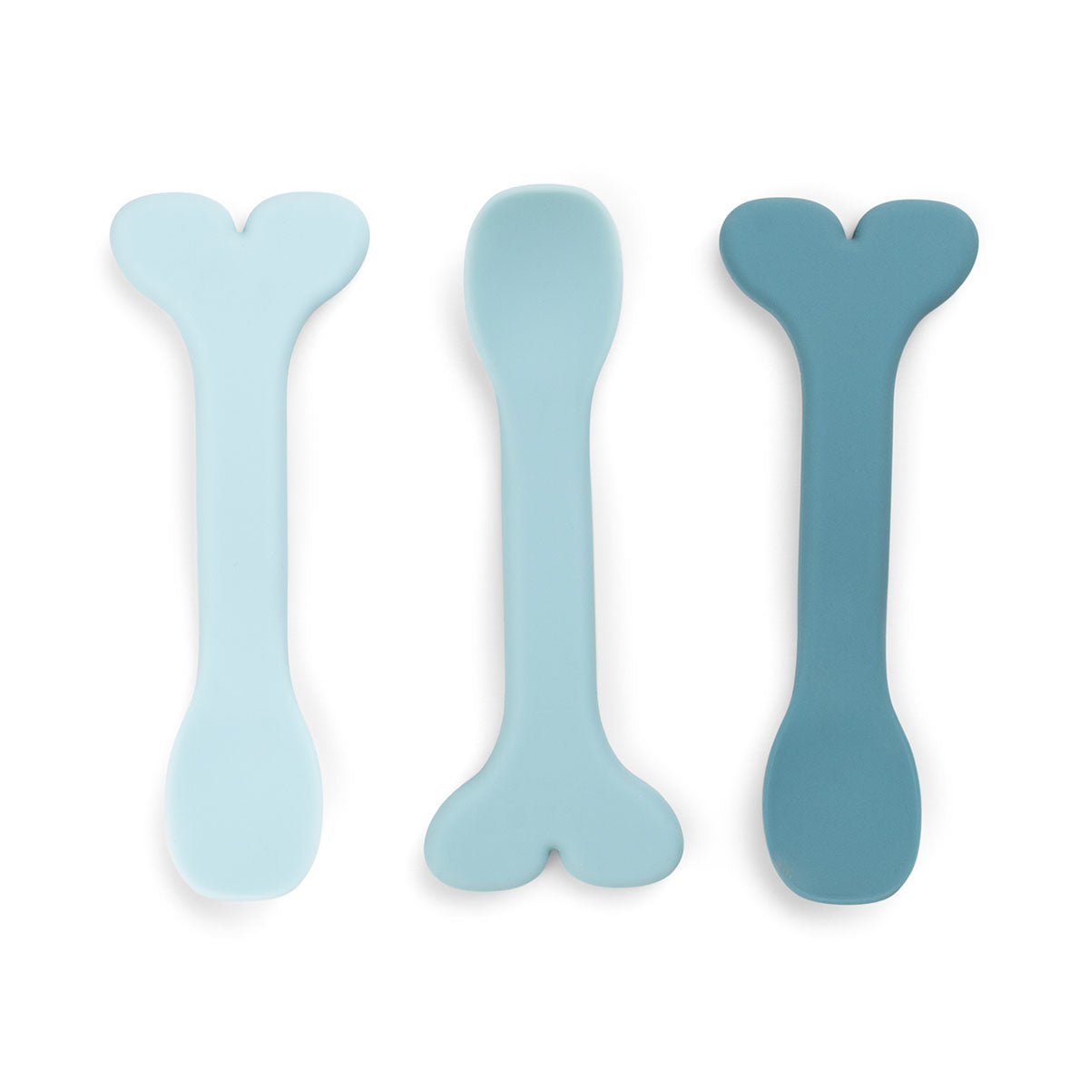 Silicone baby spoon 3-pack - Wally - Blue