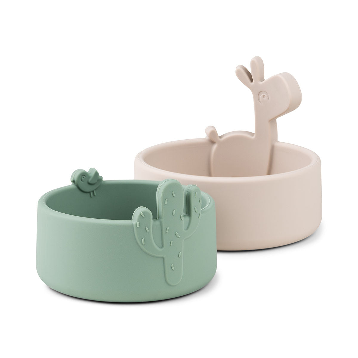Silicone bowl set 2 pcs - Lalee - Sand/Green