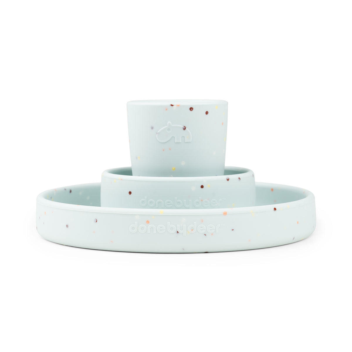 Silicone dinner set - Confetti - Blue