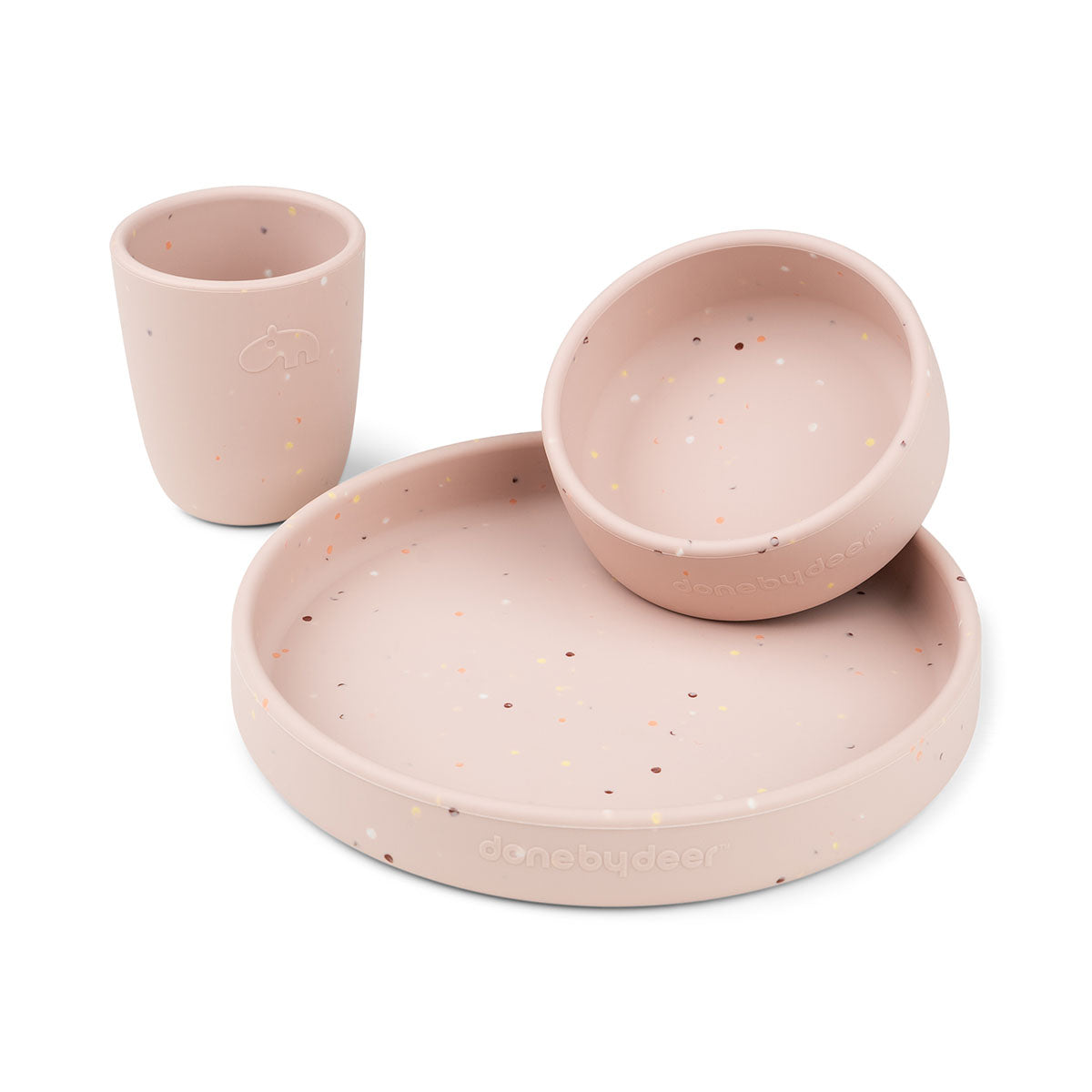 Silicone dinner set - Confetti - Powder