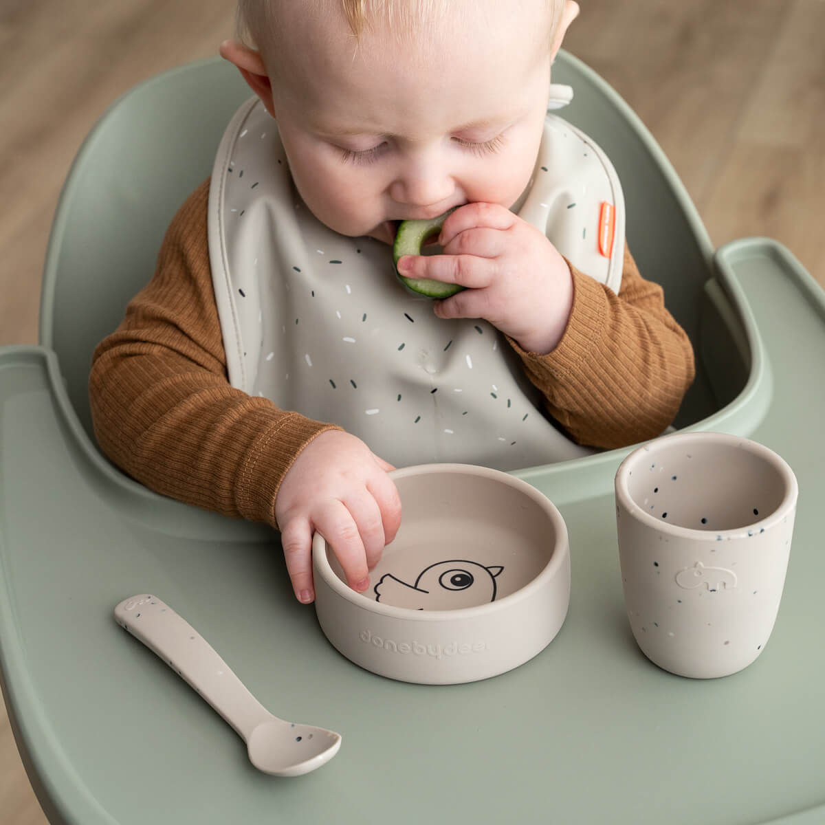 Silicone first meal set - Birdee - Sand