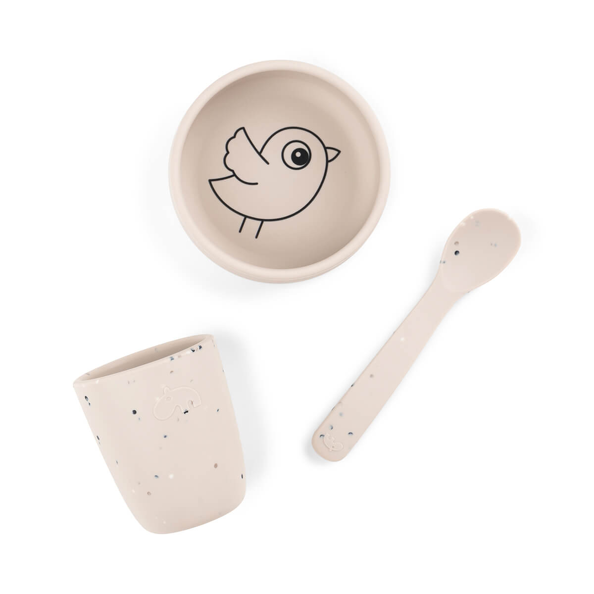 Coffret premier repas en silicone - Birdee - Sable